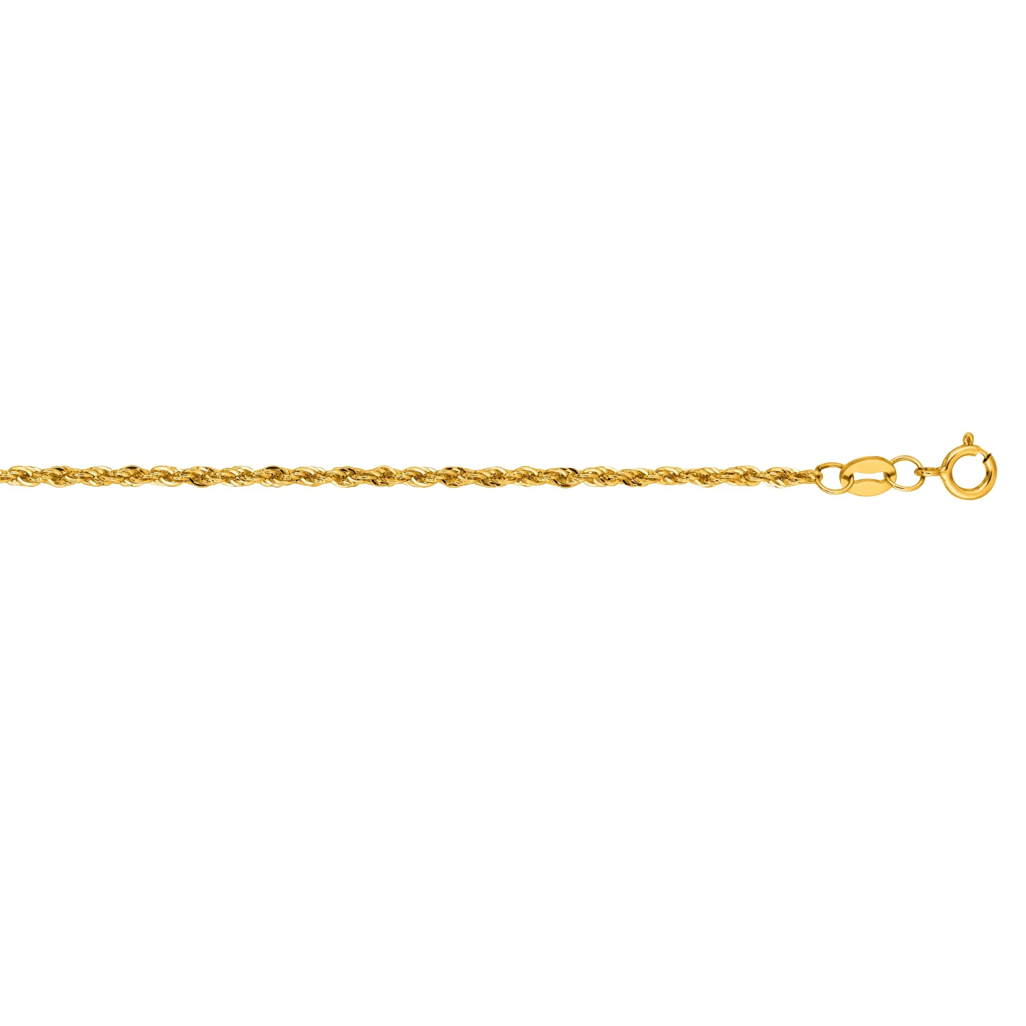10K Gold 1.5mm Diamond Cut Lite Rope Chain