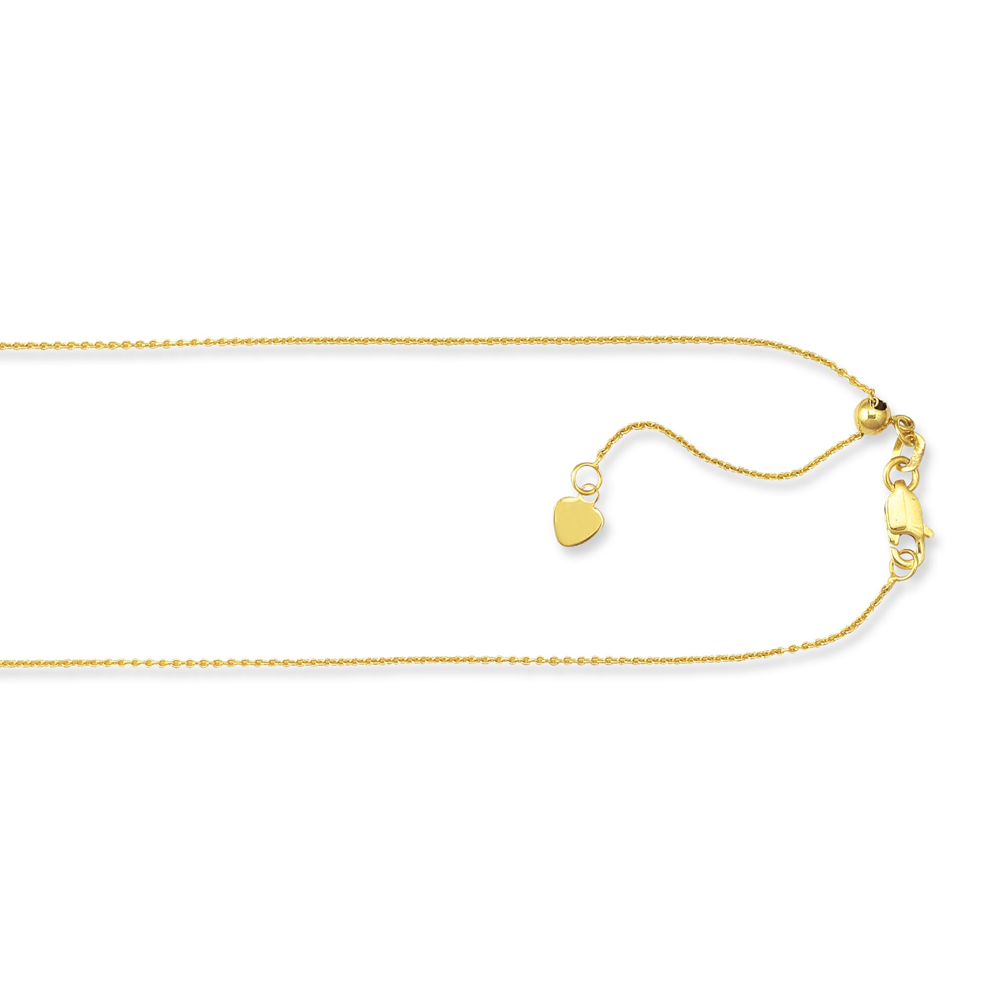 10K Gold 1.1mm Adjustable Cable Chain