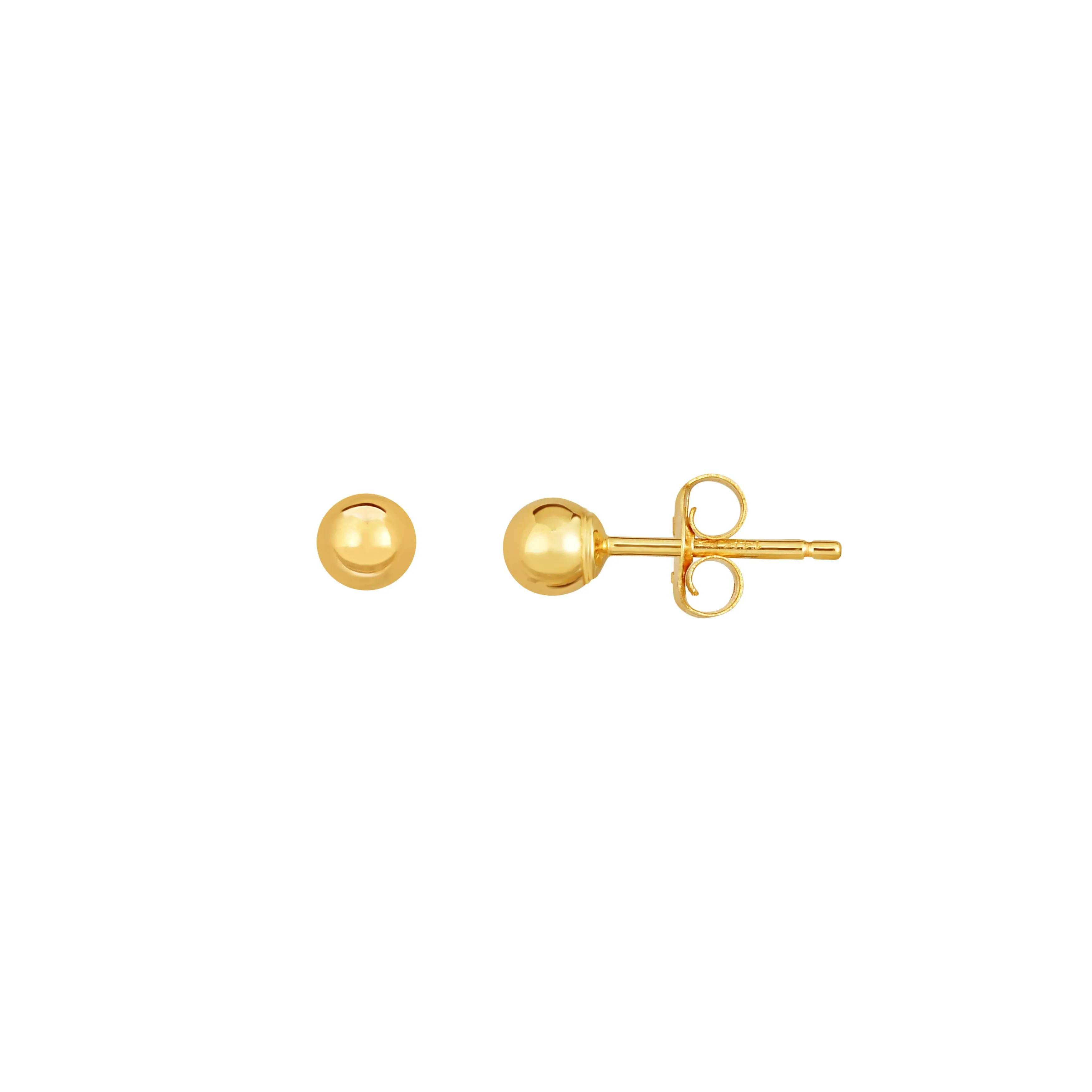 14K Gold Polished 5mm Post Earring