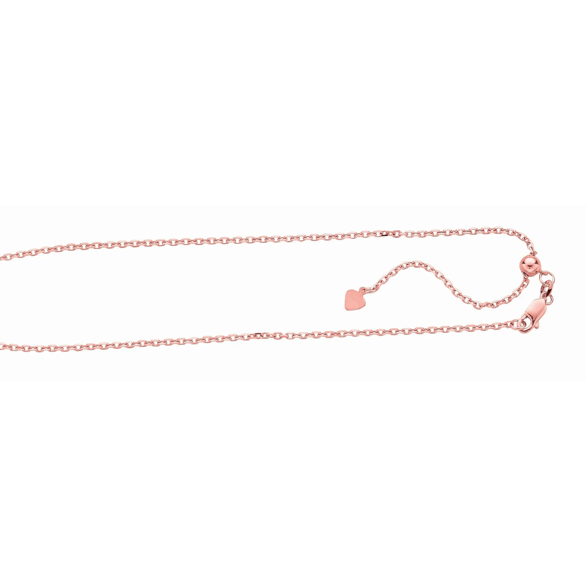 Silver 1.8mm Adjustable Rose Cable Chain