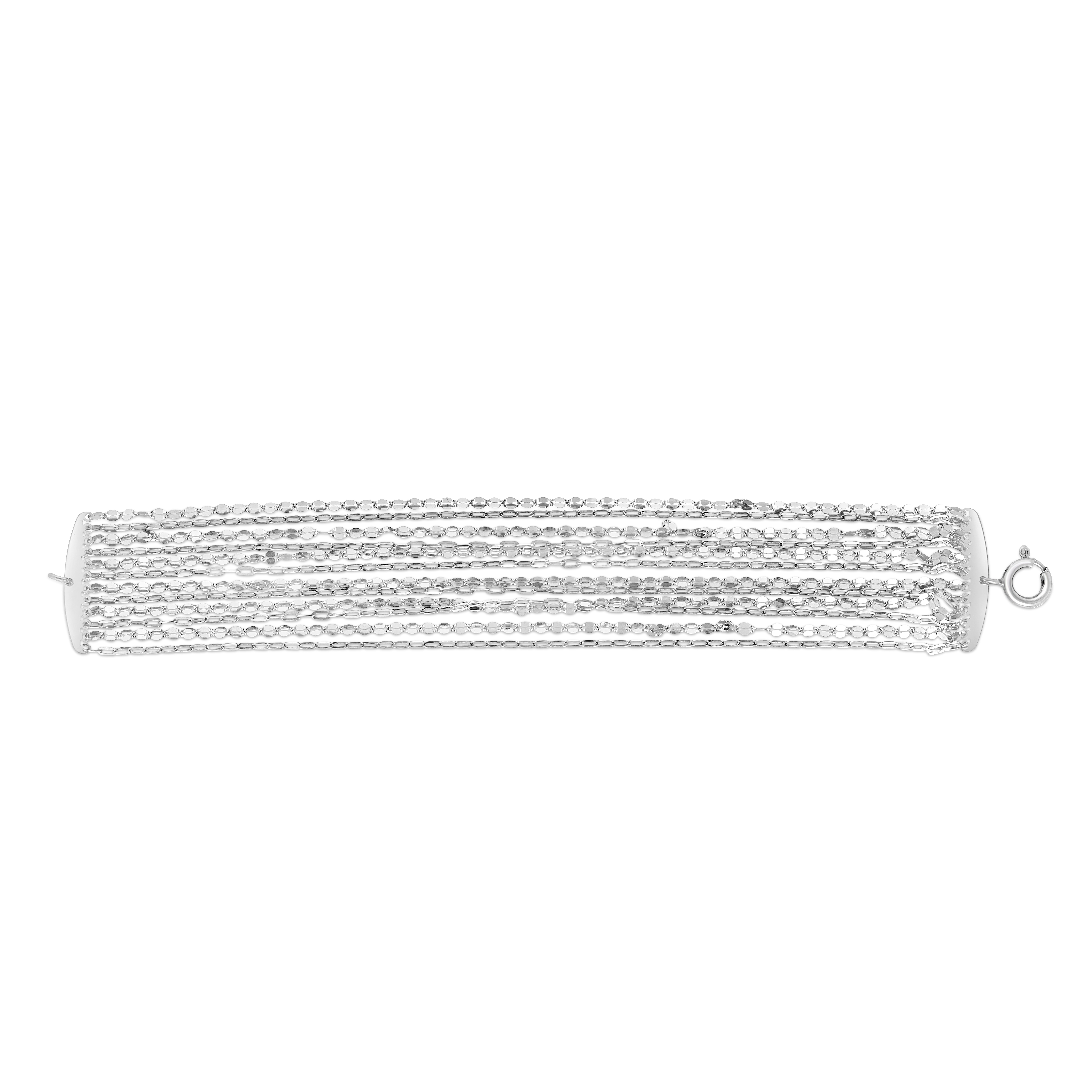Silver Multi-strand Chain Bracelet