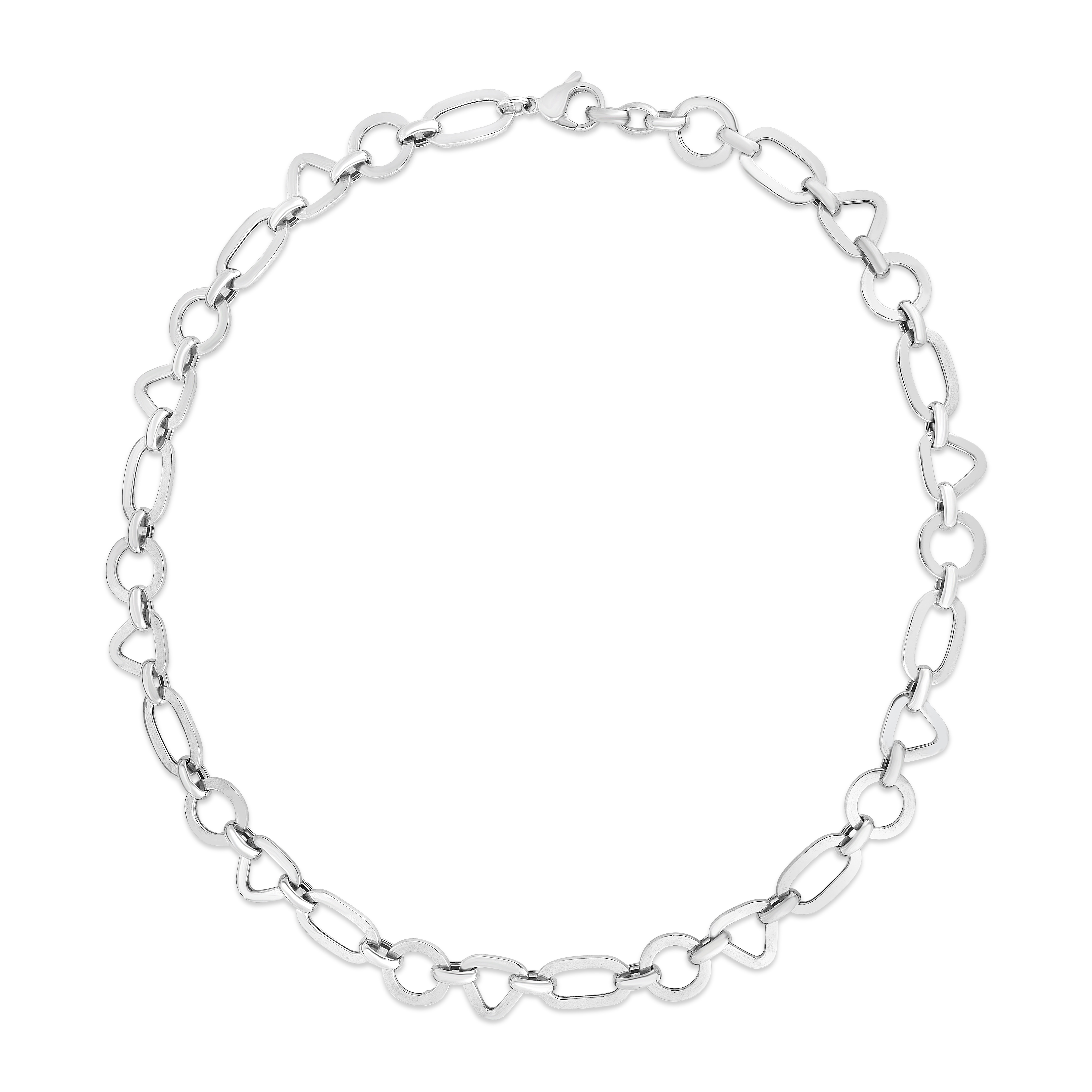 Silver Geometric Link Chain
