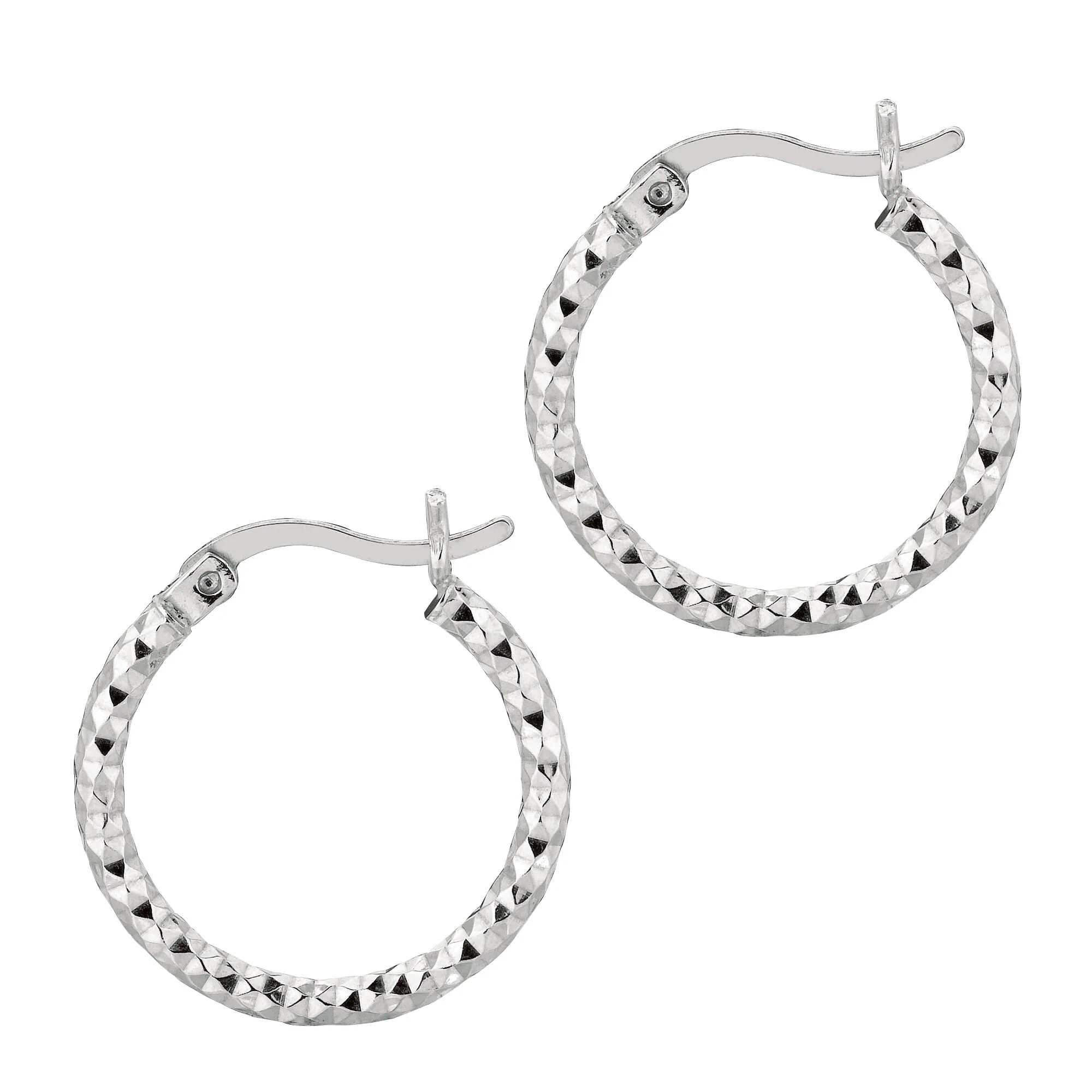 Silver 2x15MM Diamond Cut Earring