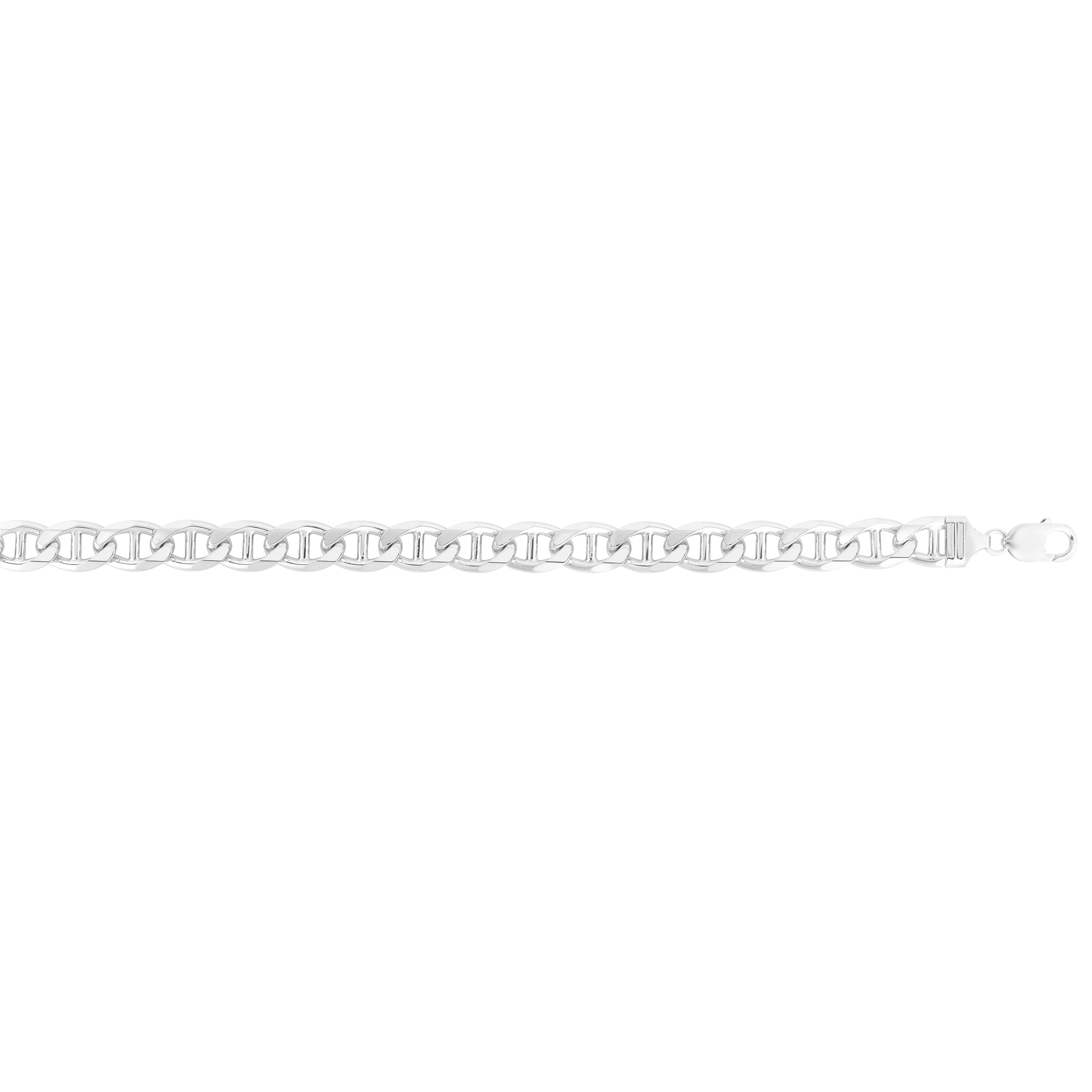 Silver 10mm Concave Mariner Chain