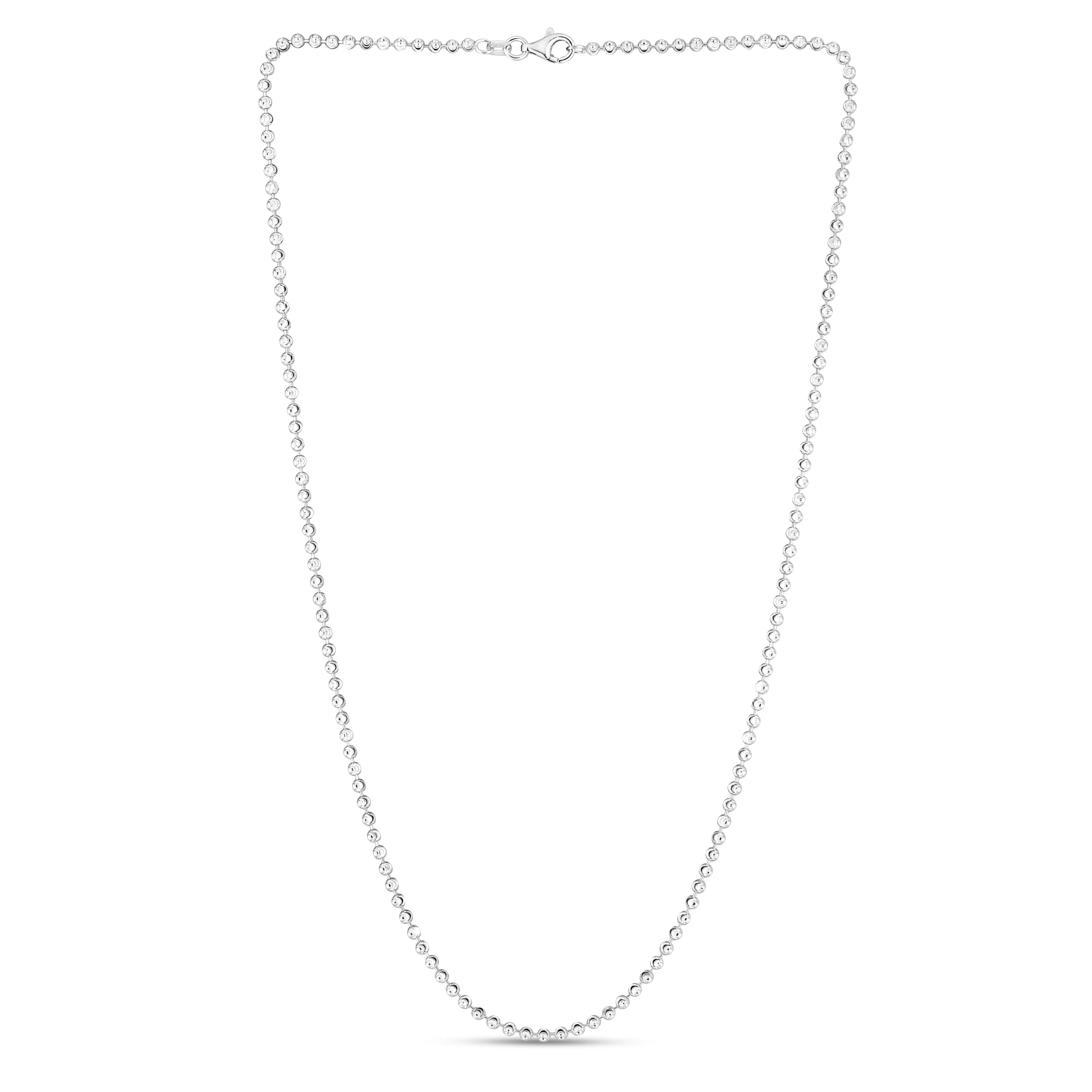 Sterling Silver 2.5mm Moon-cut Bead Chain