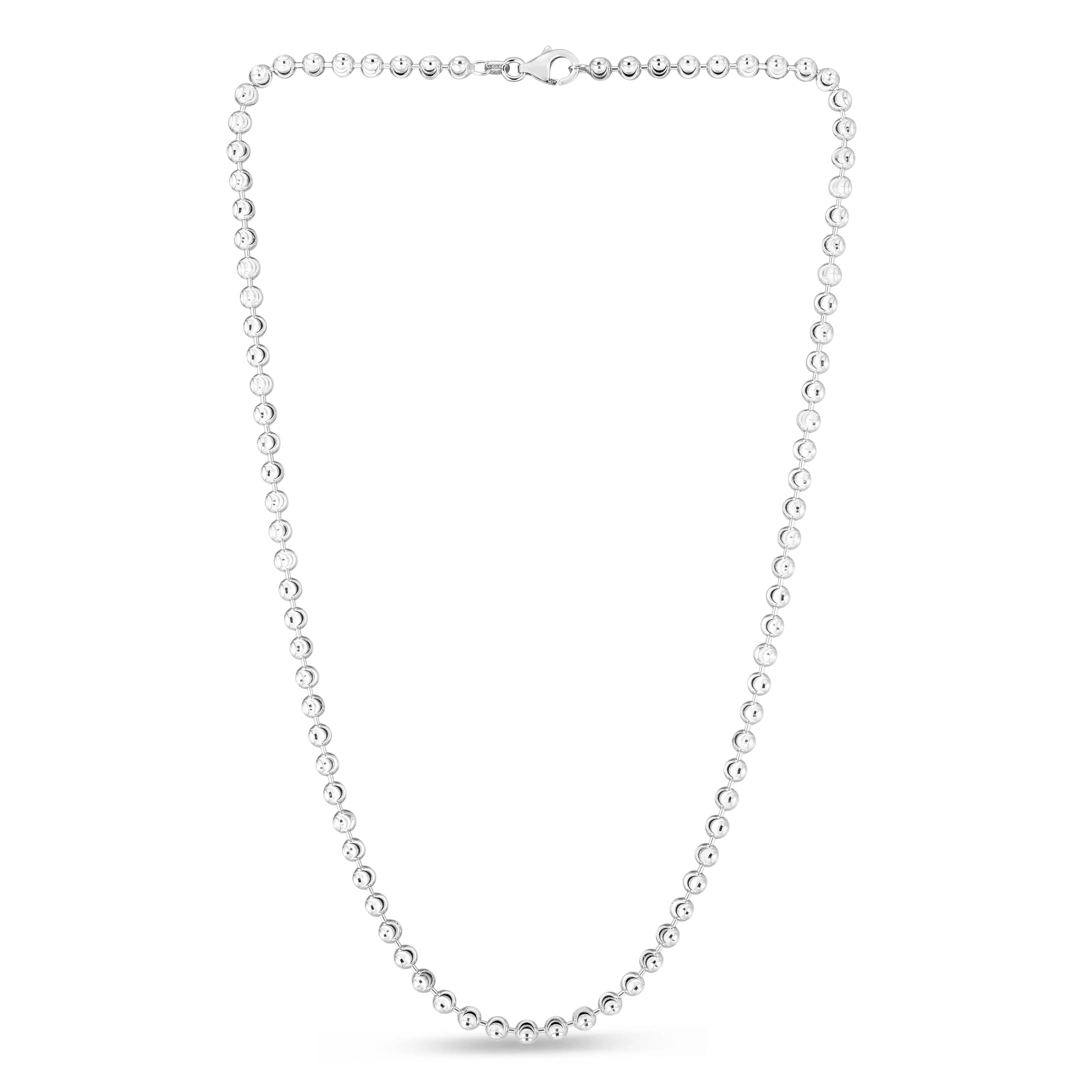 Sterling Silver 4mm Moon-cut Bead Chain