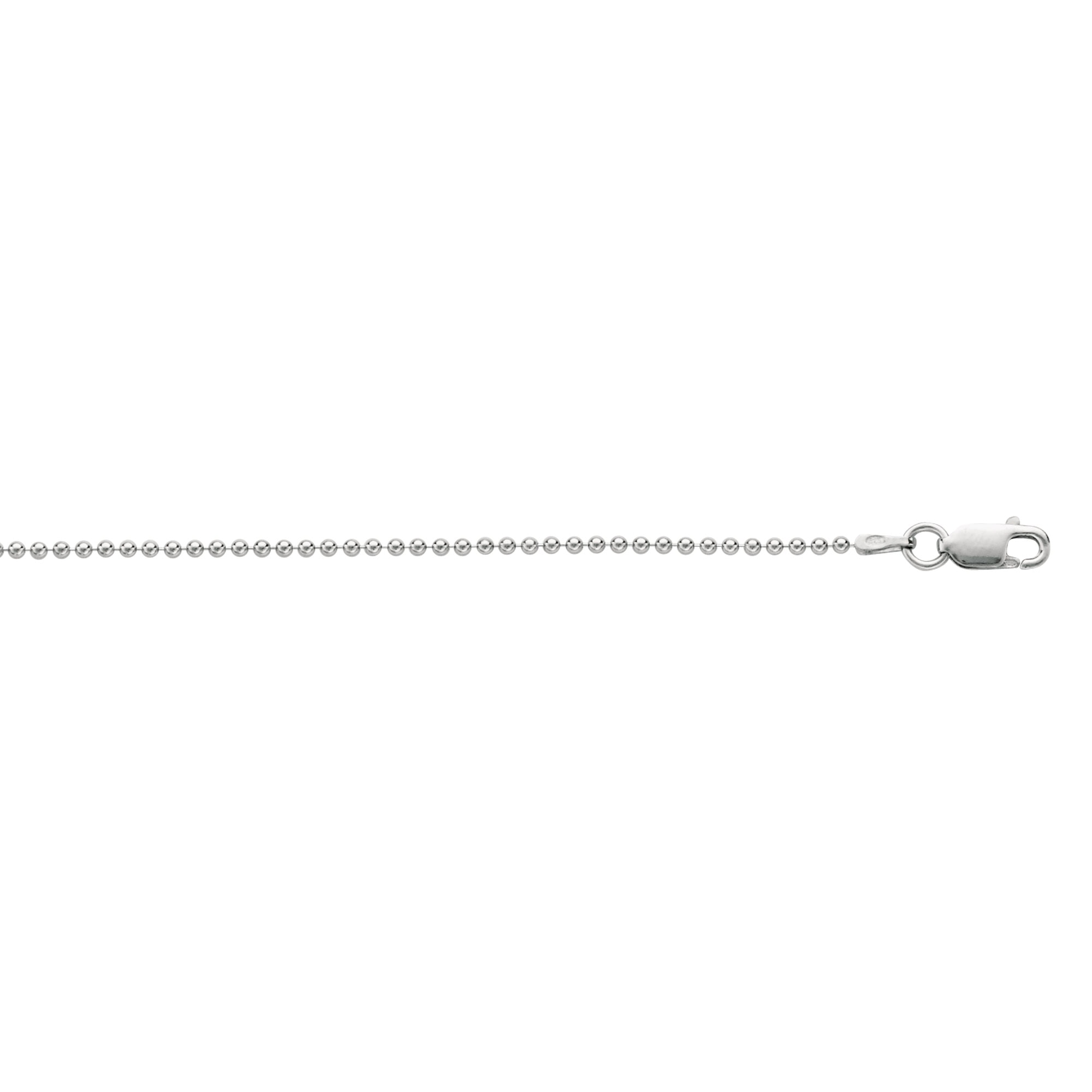 Silver 1.5mm Bead Chain with Lobster Clasp
