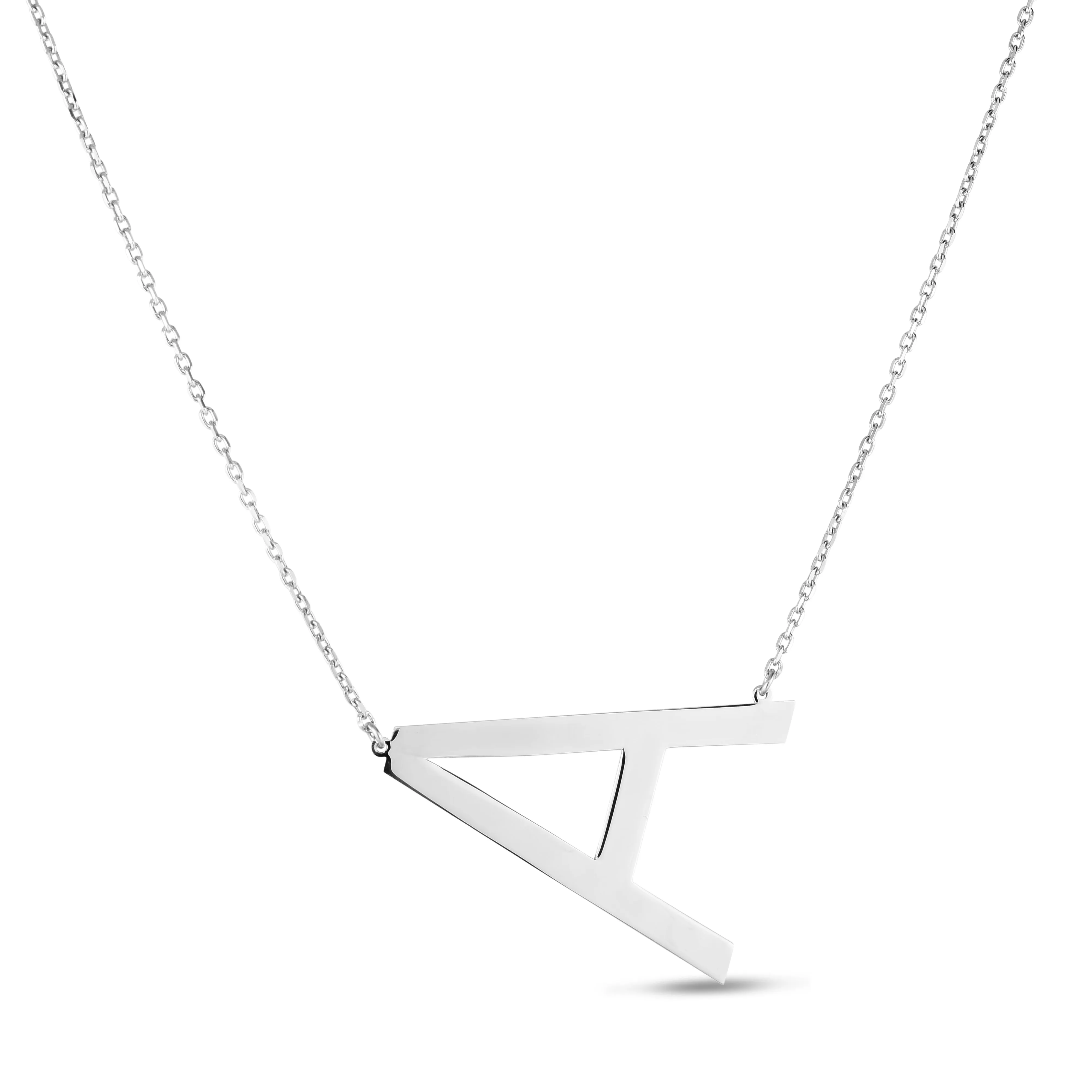 Silver A Letter Necklace