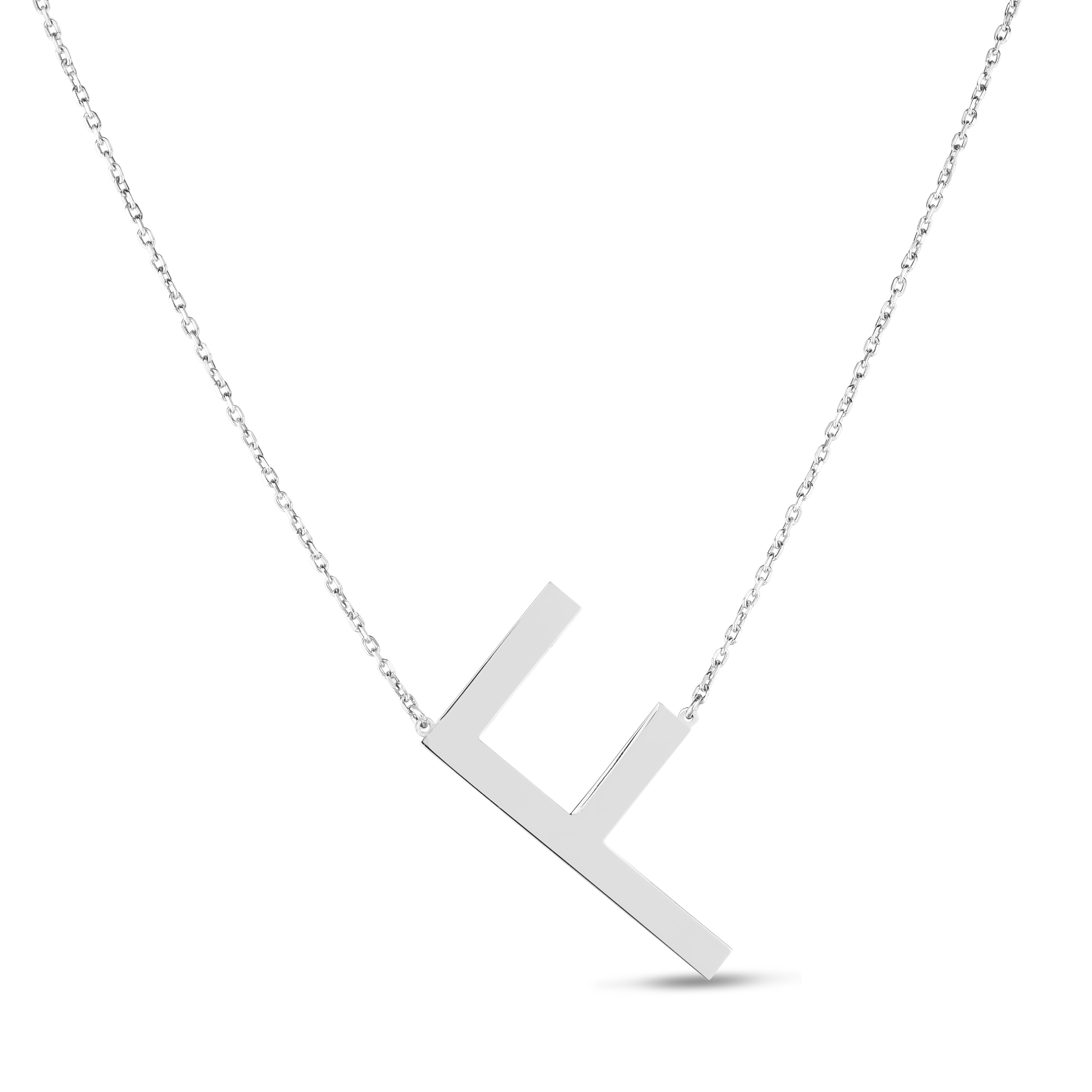Silver F Letter Necklace