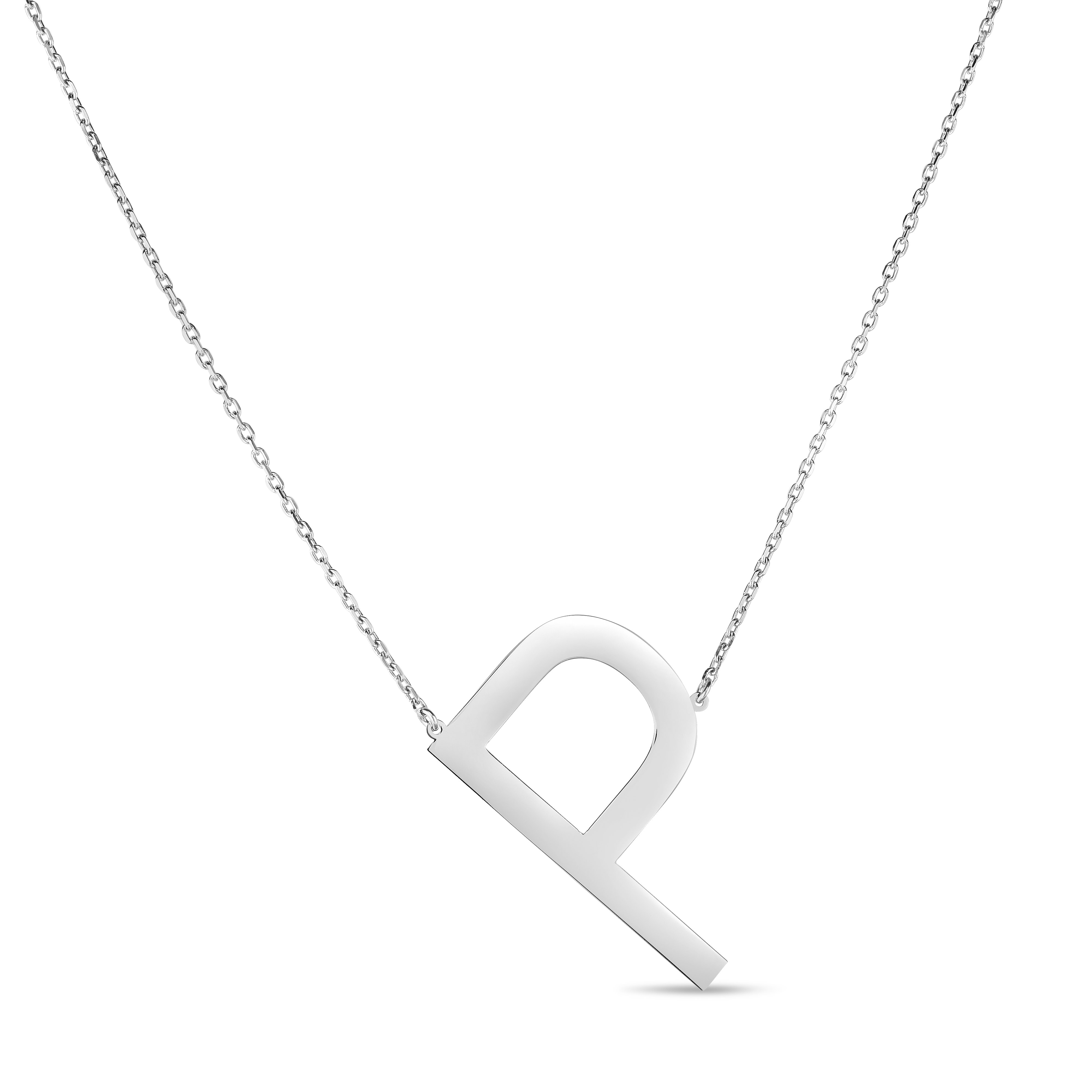 Silver P Letter Necklace