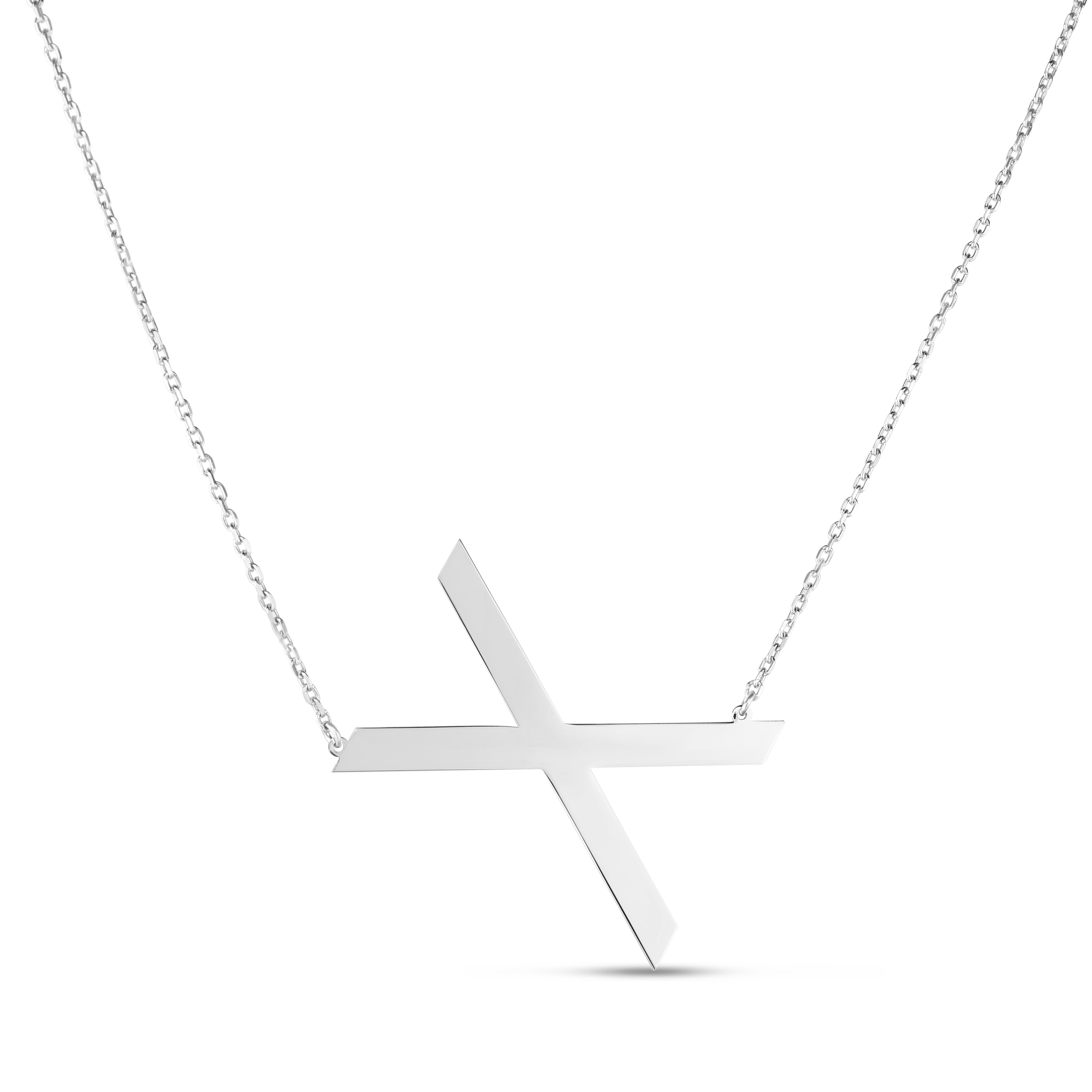 Silver X Letter Necklace