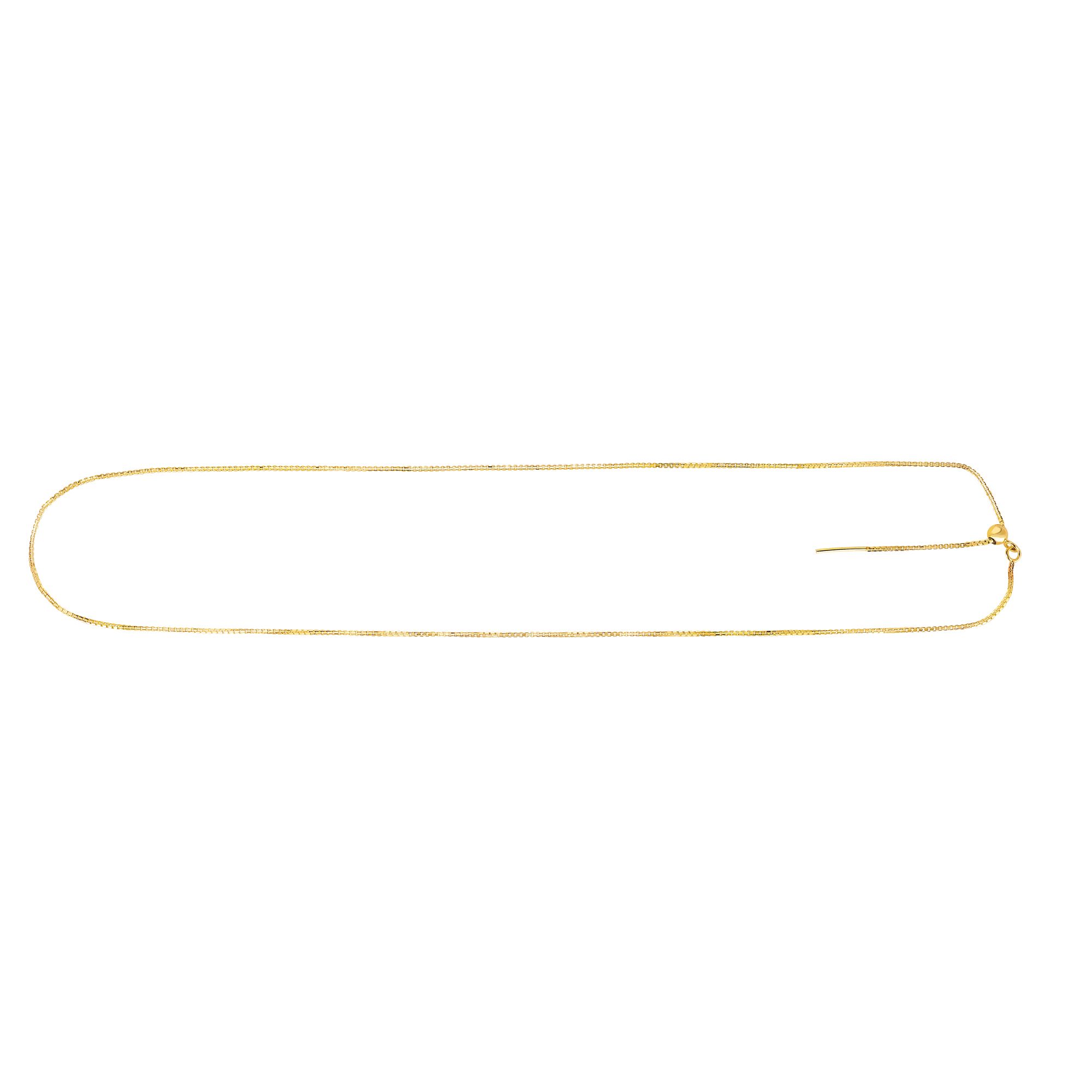 14K Gold .95mm Endless Adjustable Concave Box Chain