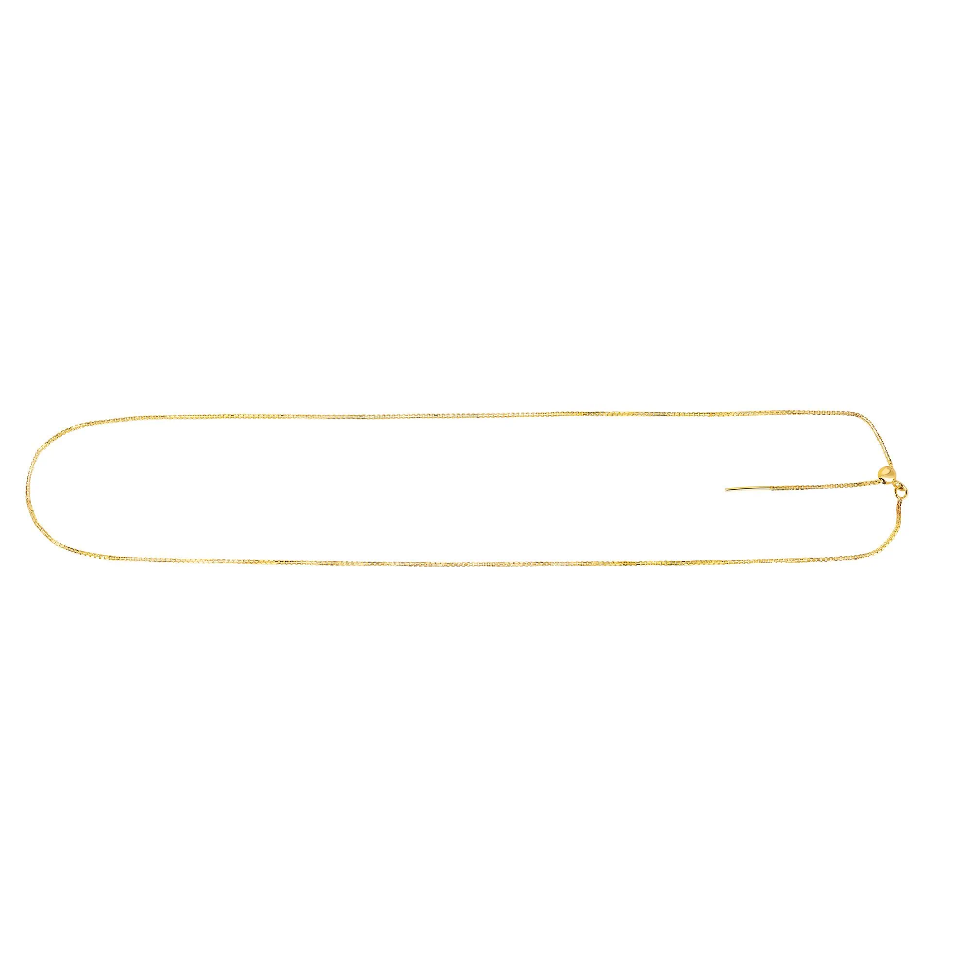 14K Gold .95mm Endless Adjustable Concave Box Chain