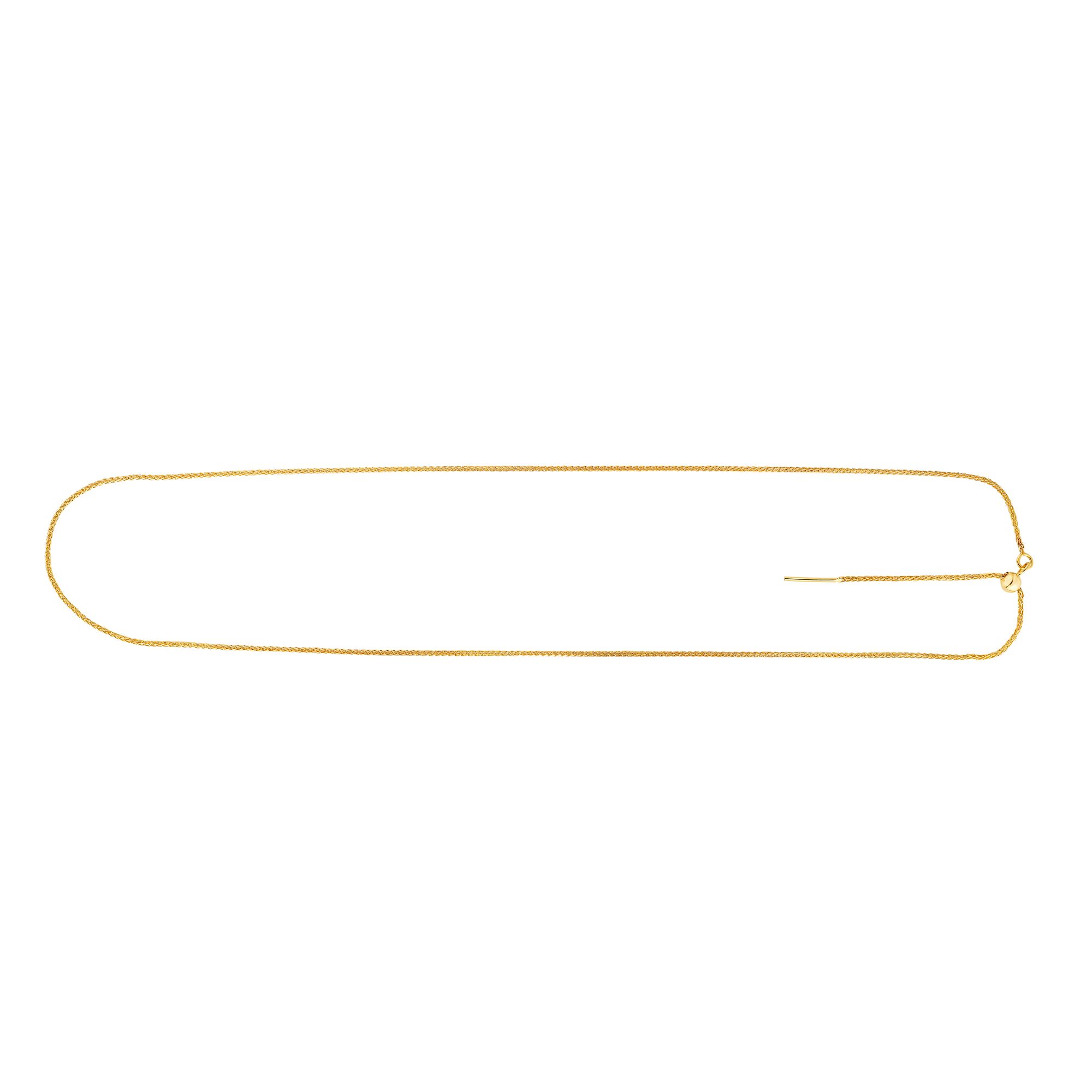 14K Gold 1.1mm Endless Adjustable Round Wheat Chain