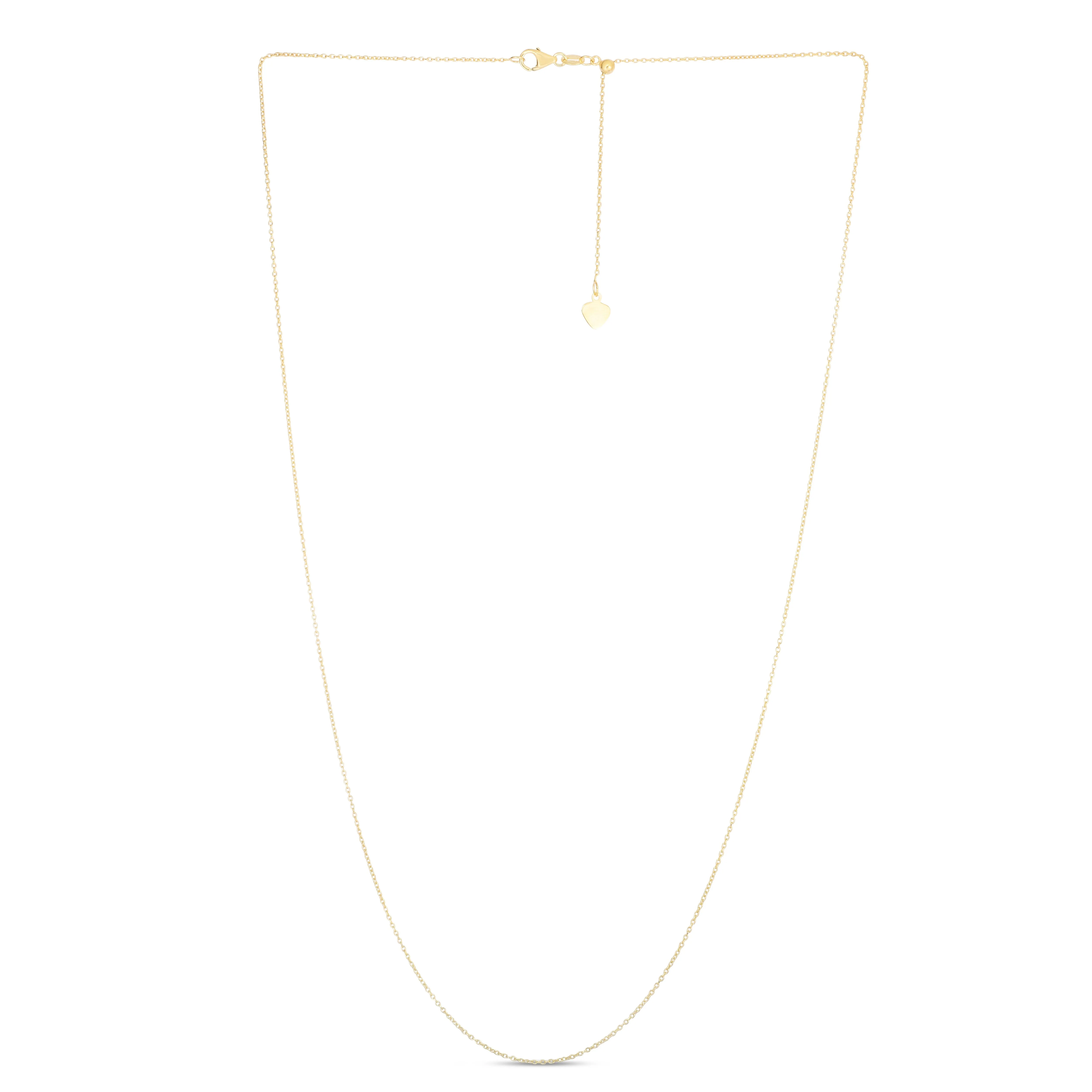 14K Gold 0.97mm Adjustable Cable Chain