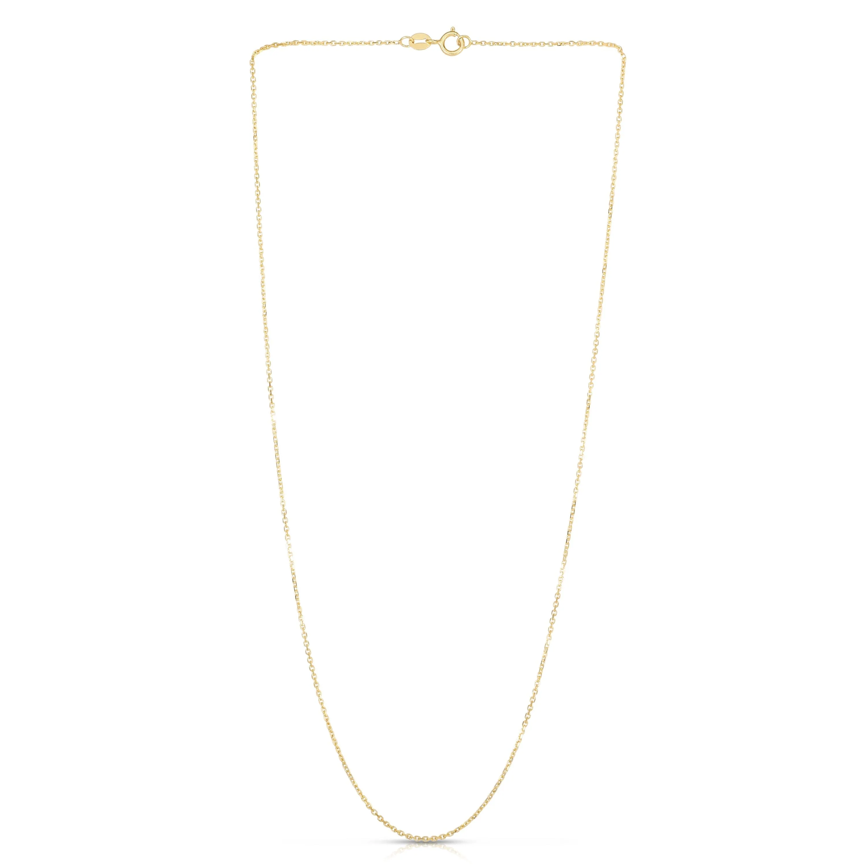 14K Gold 1.1mm Diamond Cut Cable Chain