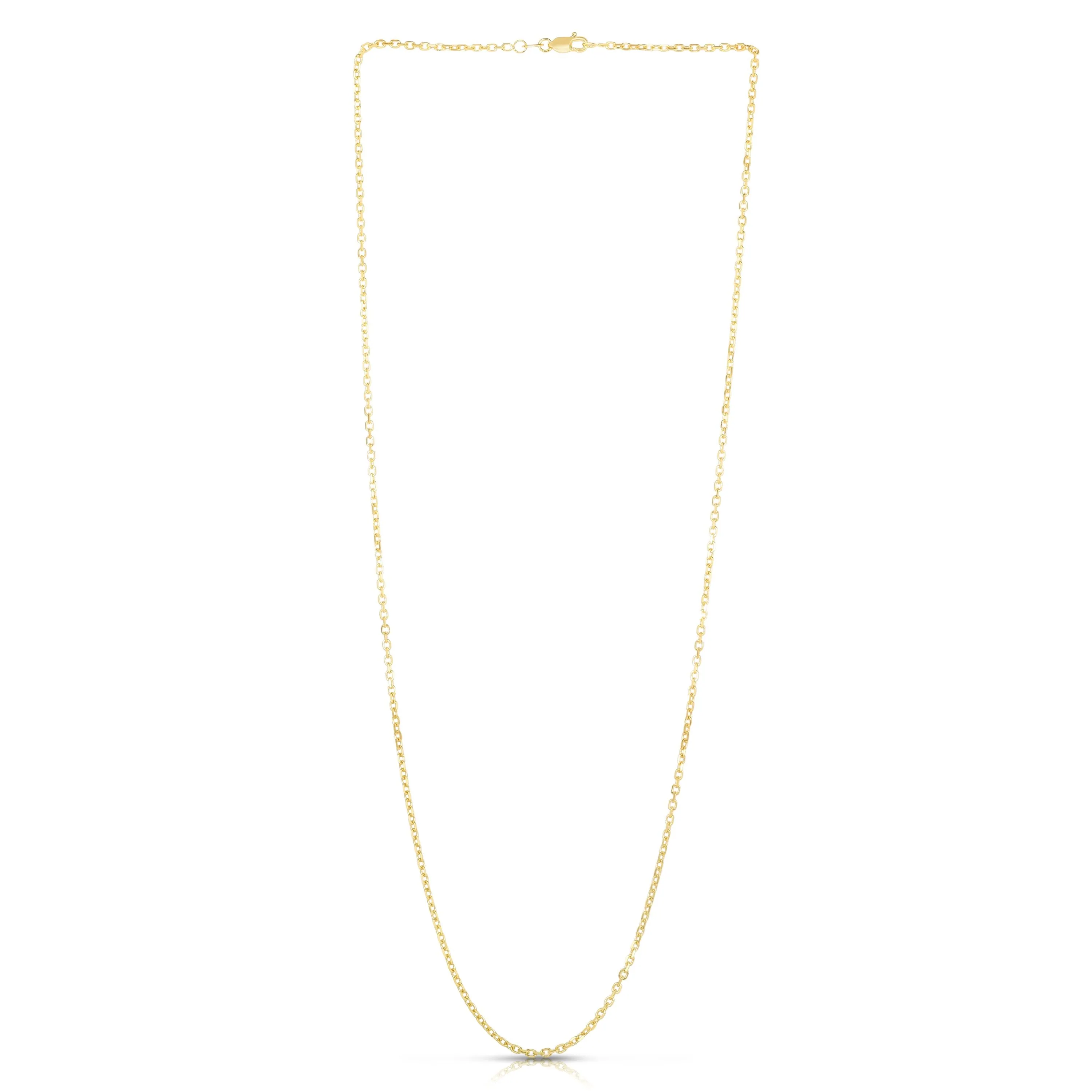 14K Gold 1.9mm Diamond Cut Cable Chain