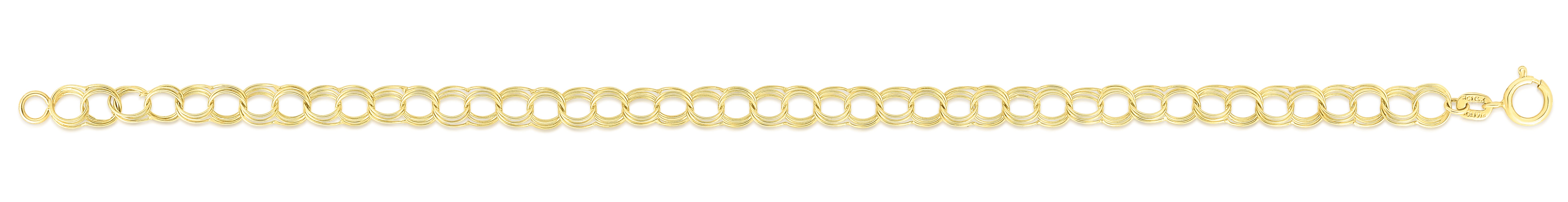 14K Gold Small Double Link Charm Bracelet