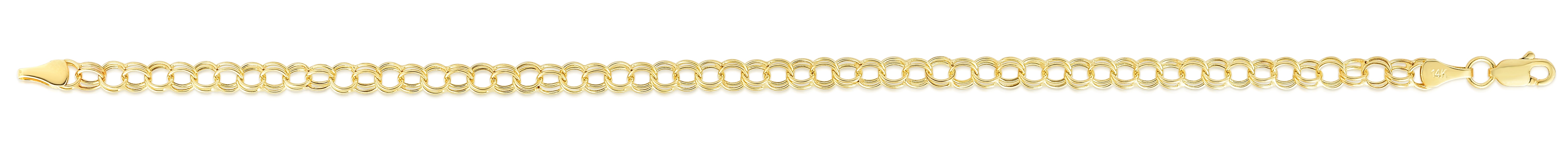 14K Gold Mini Double Link Charm Bracelet
