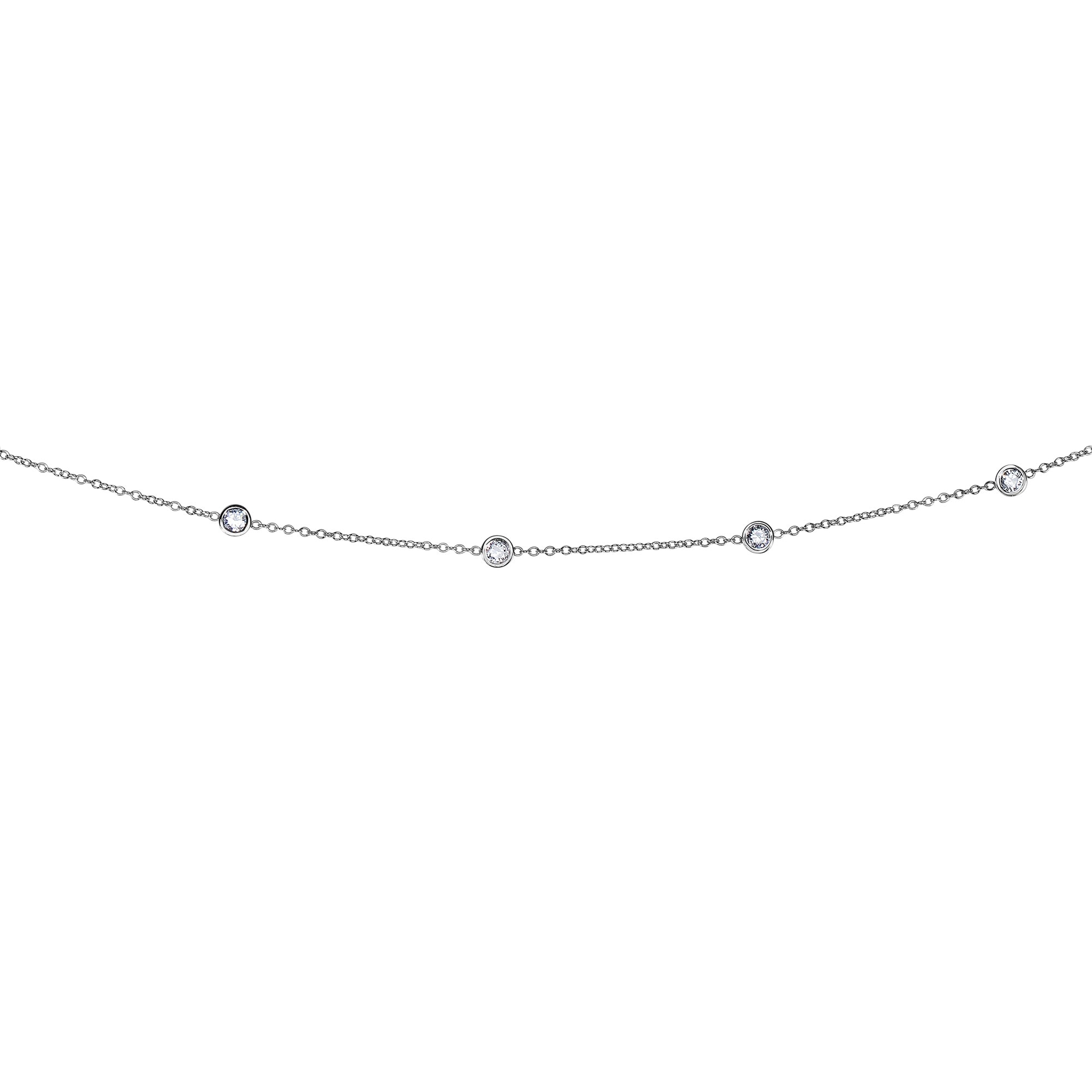 14K Gold 1.0ct Diamonds by the Yard Necklace