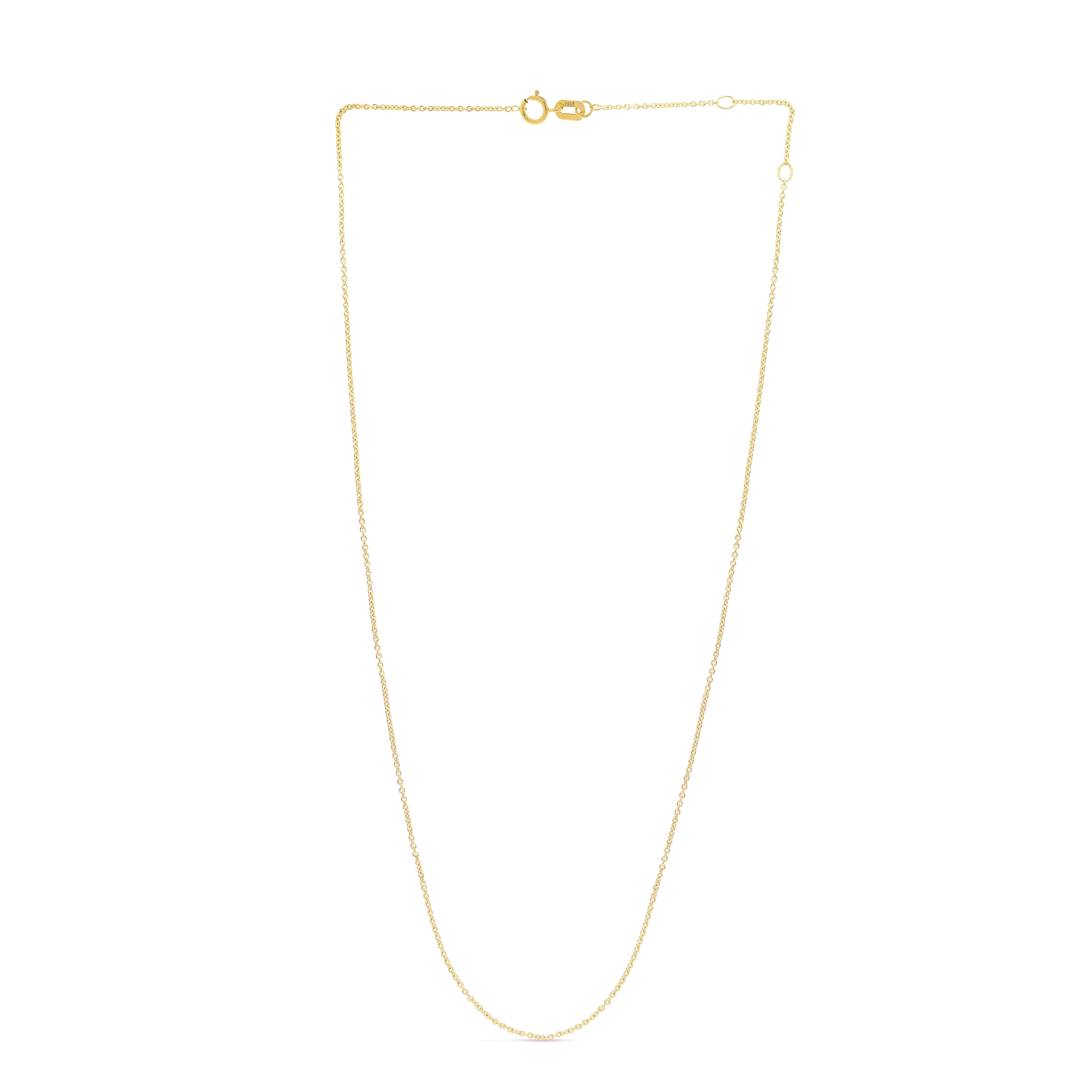 14K Gold 0.97mm Double Extendable Cable Chain