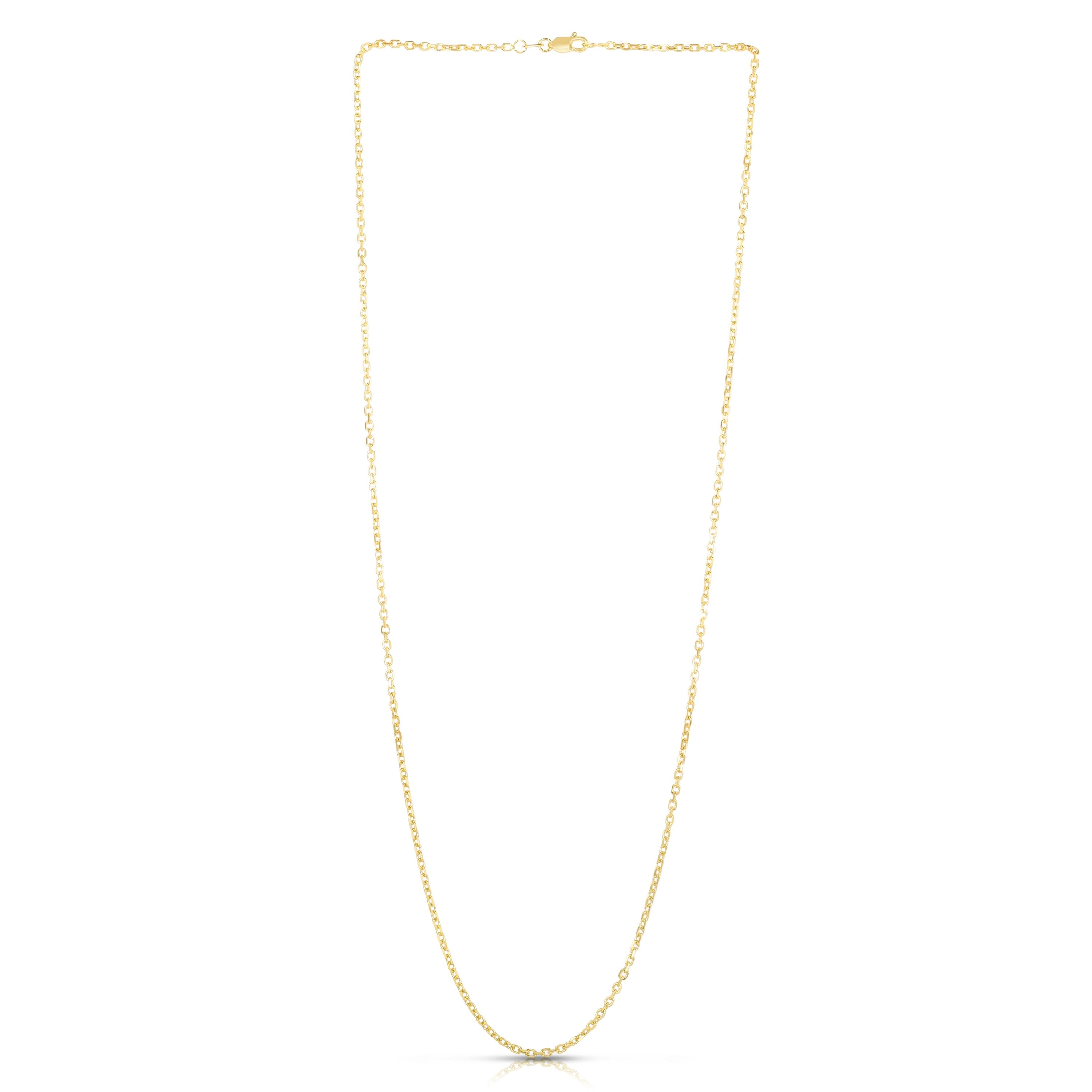 18K Gold 1.9mm Diamond Cut Cable Chain