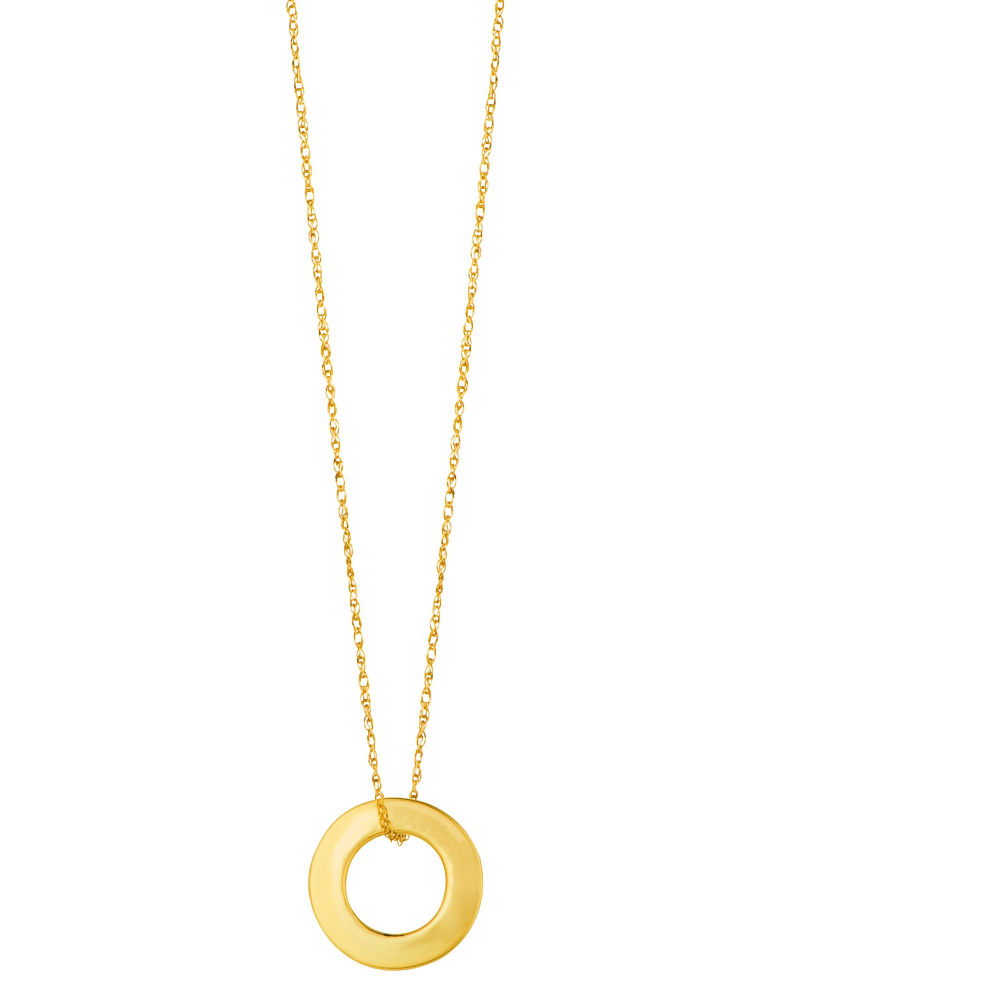 14K Gold Mini Open Circle Necklace