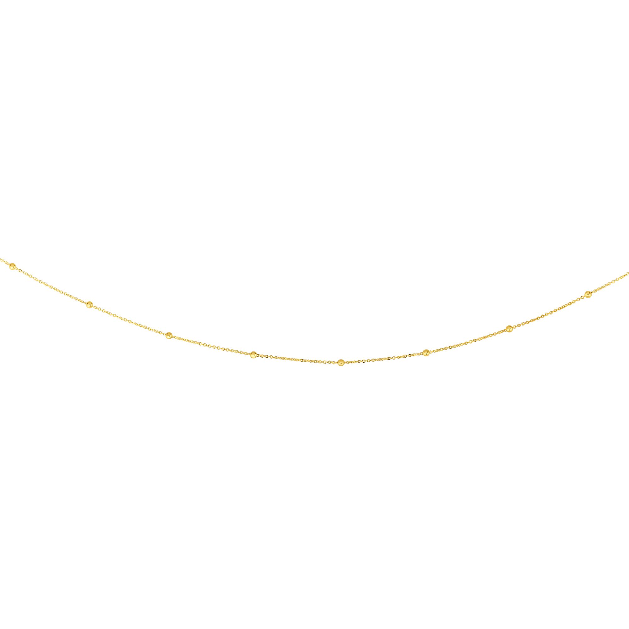 14K Gold 1.8mm Polished Bead Saturn Chain