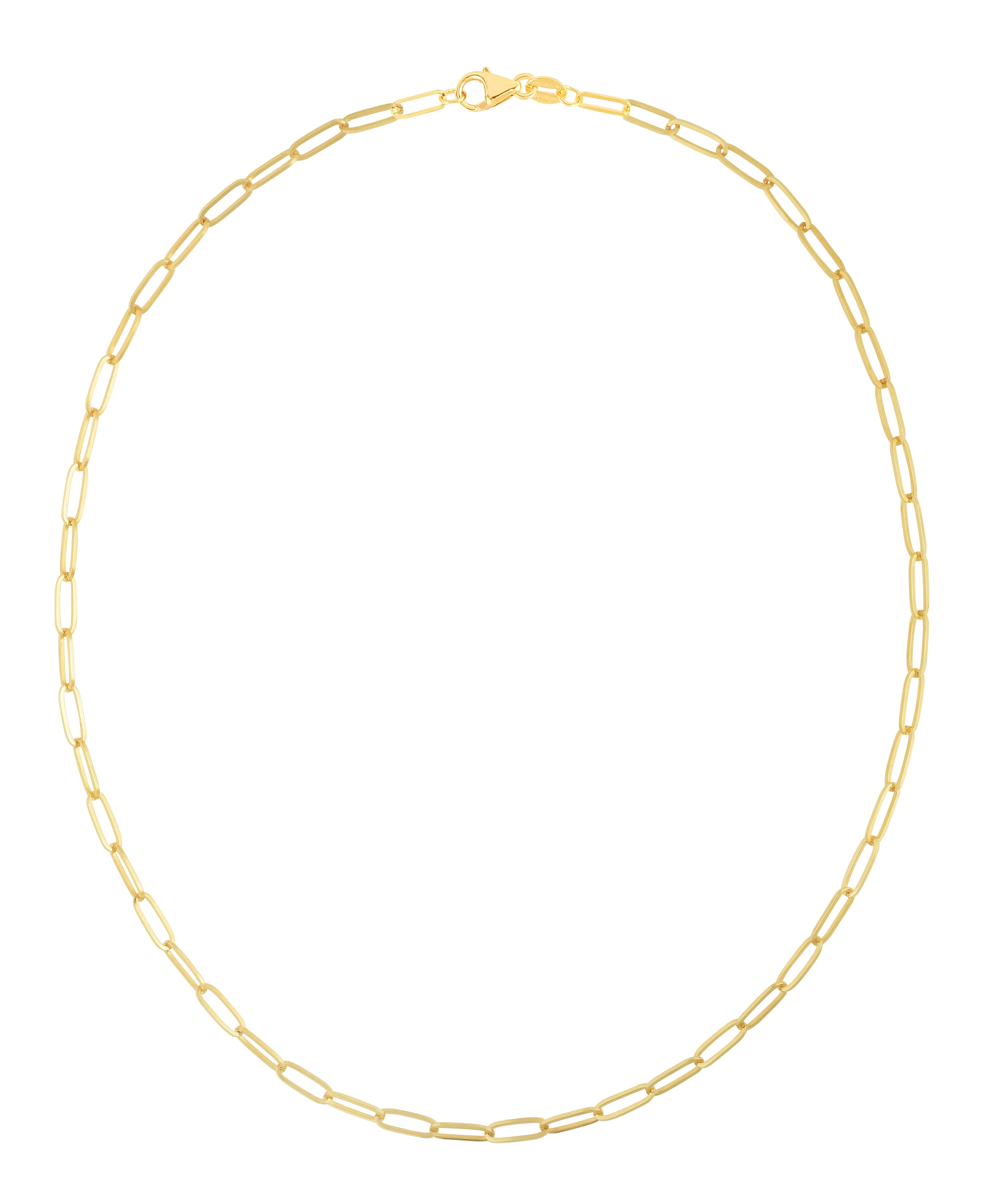 14K 3.5mm Paperclip Chain