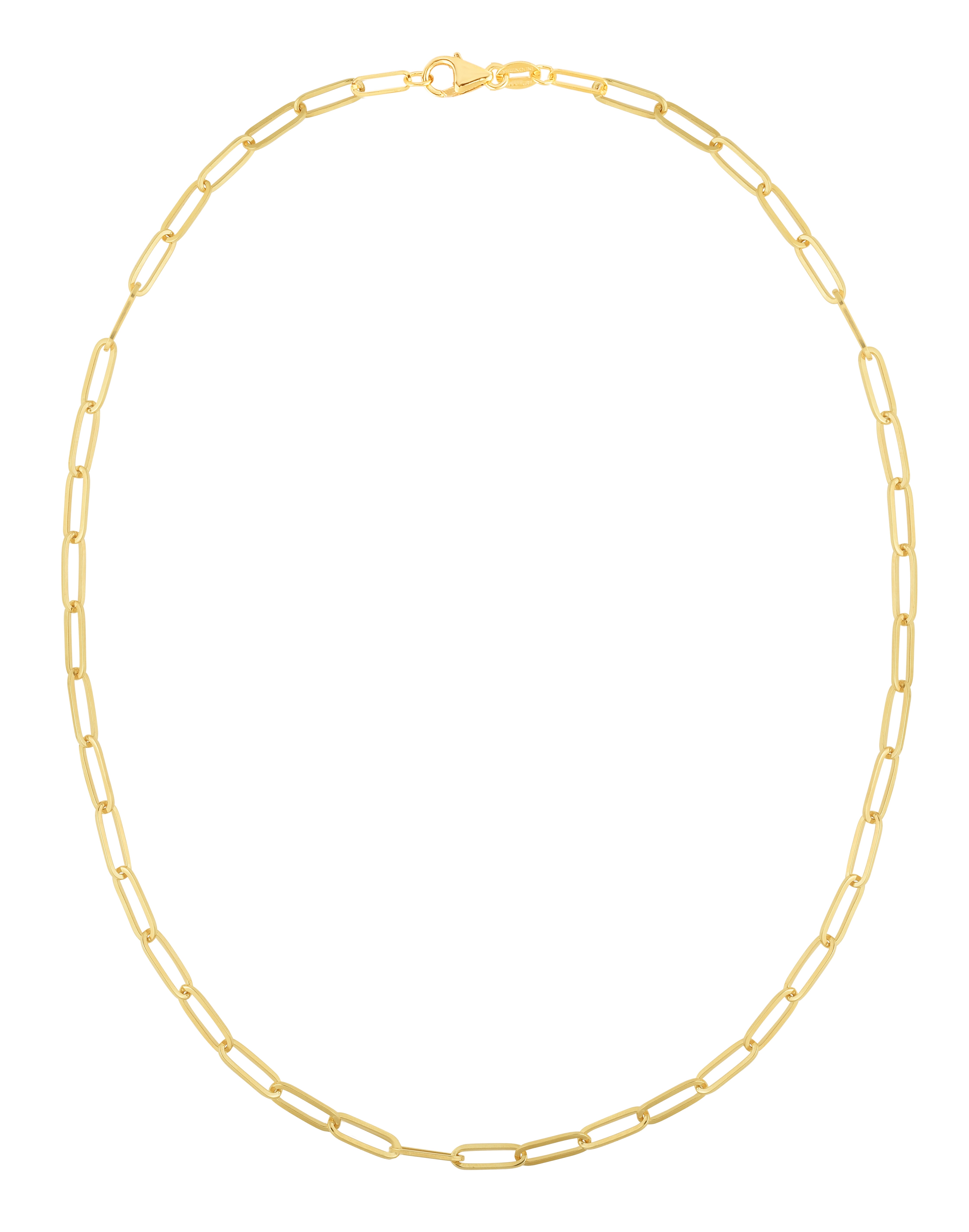14K 4mm Paperclip Chain