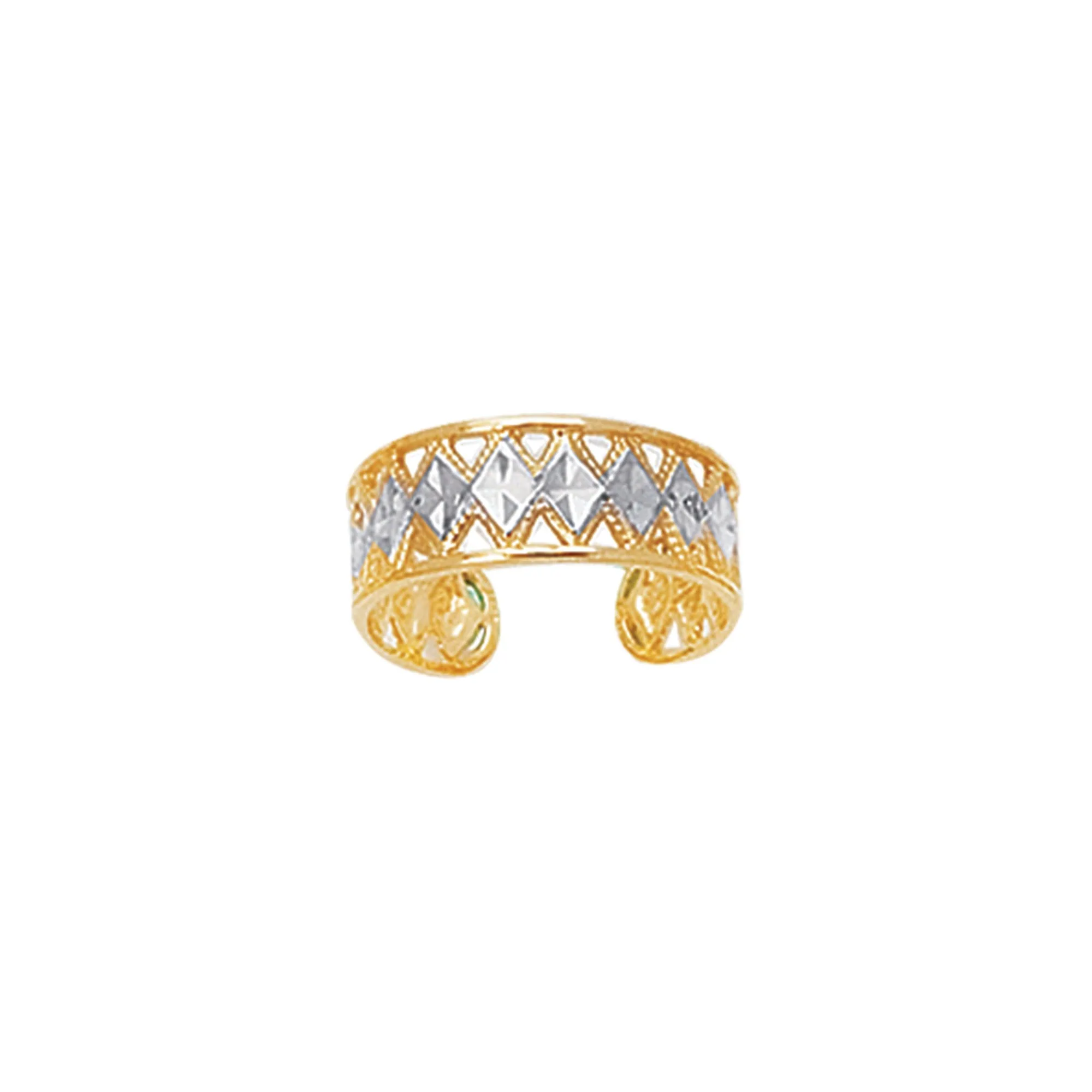 14K Two-tone Gold Toe Ring