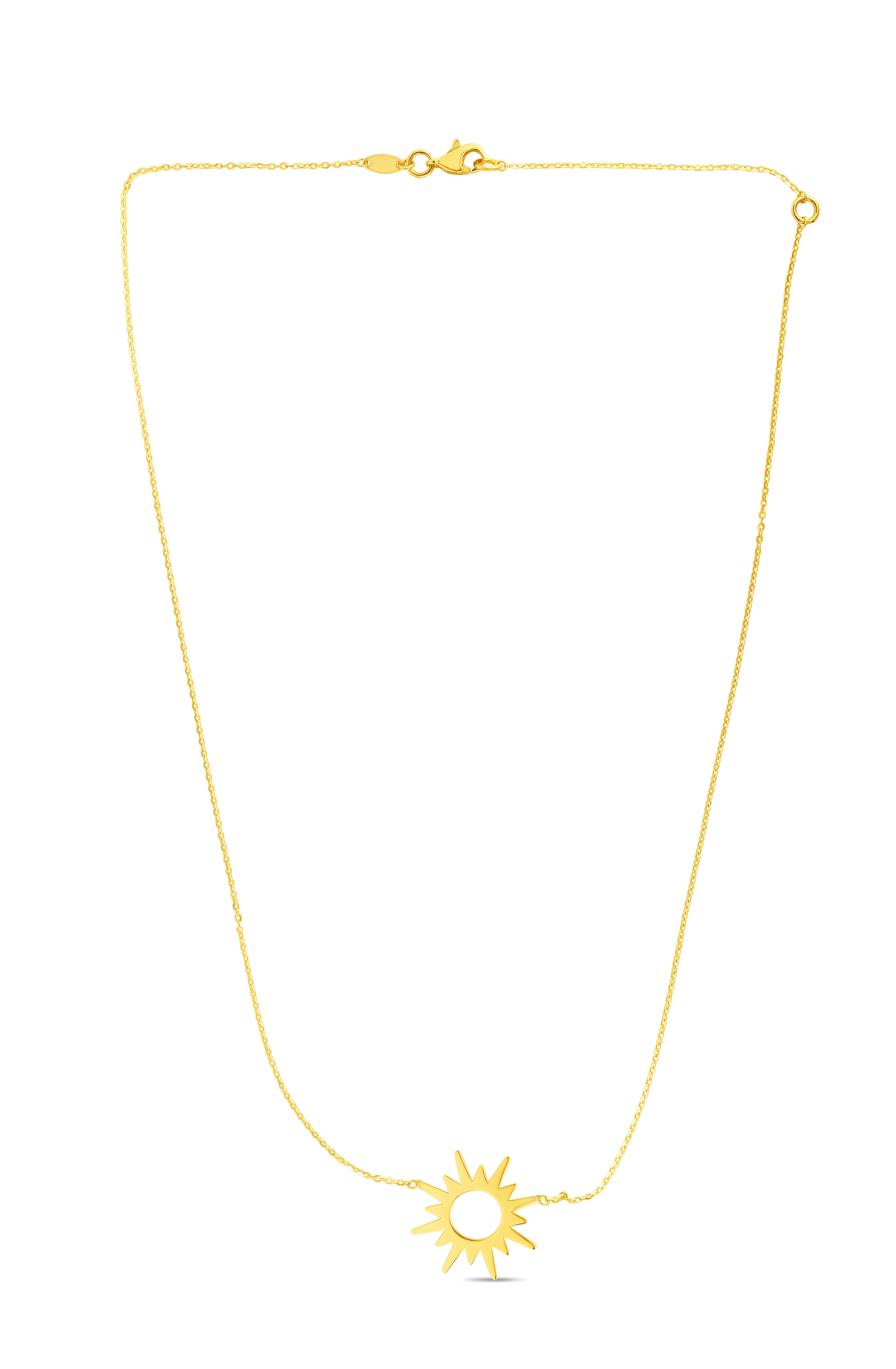 14K Gold Sunburst Necklace