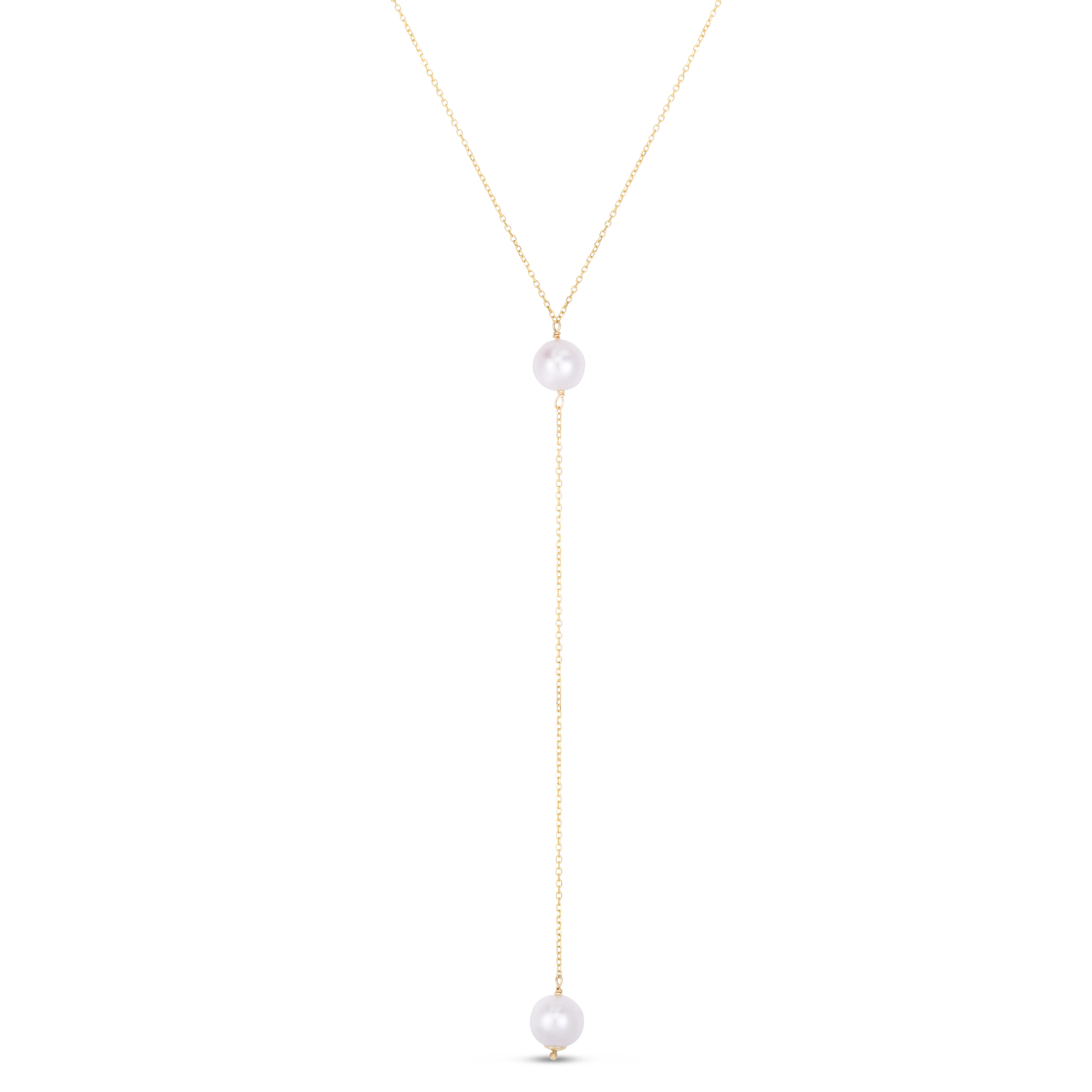 14K Pearl Drop Y-Necklace