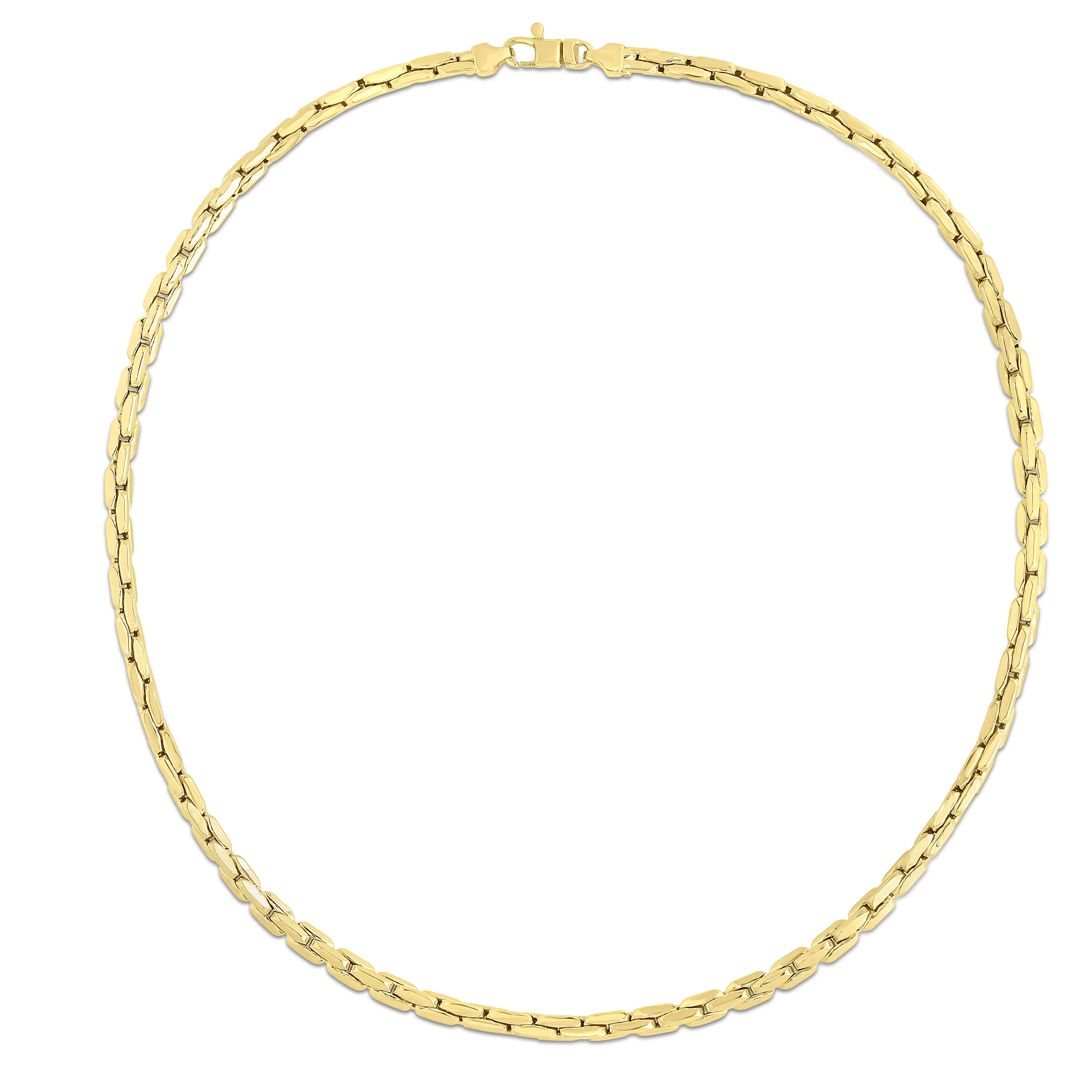 14K Gold Compressed Cable Link Bracelet