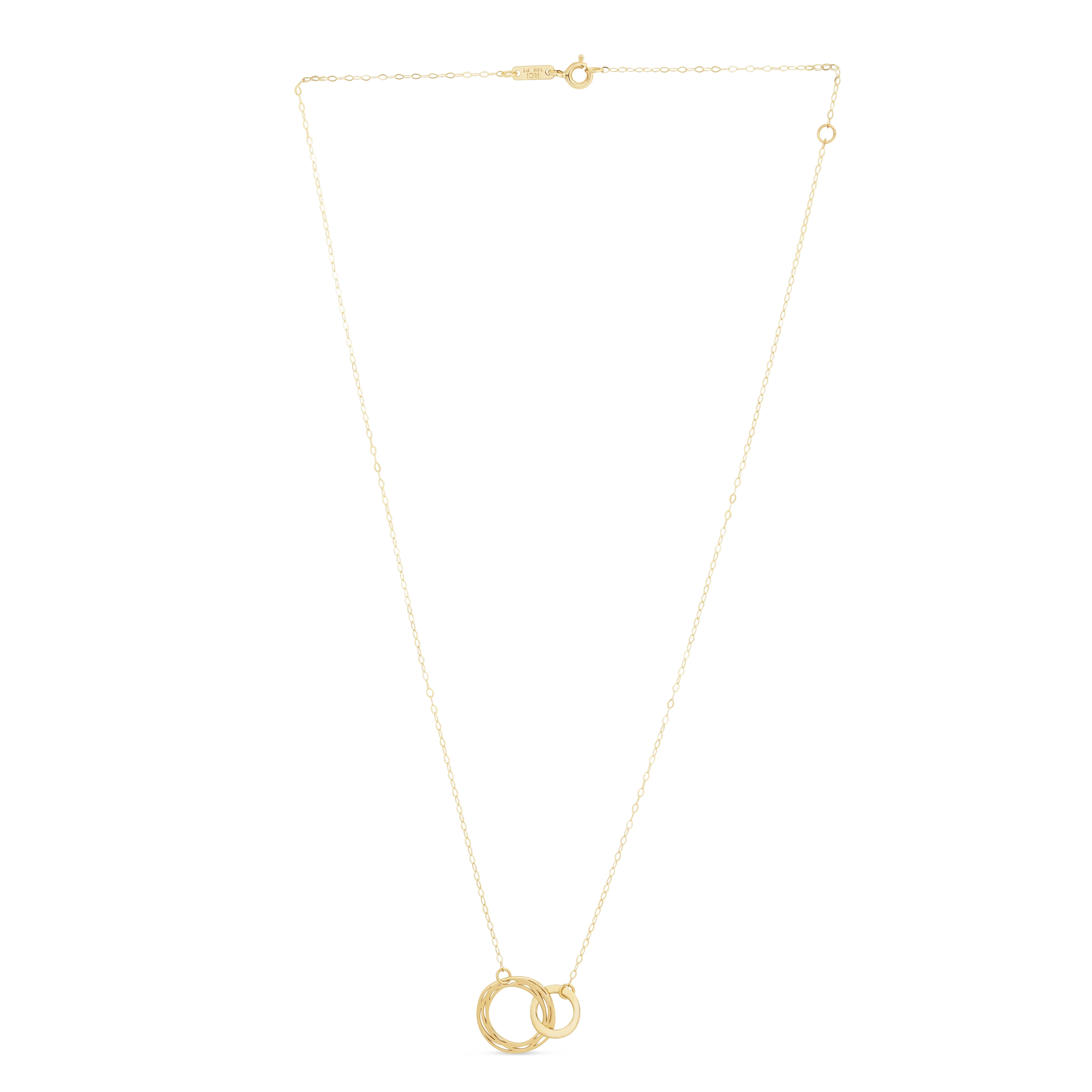 14K Gold Linked Circles Necklace