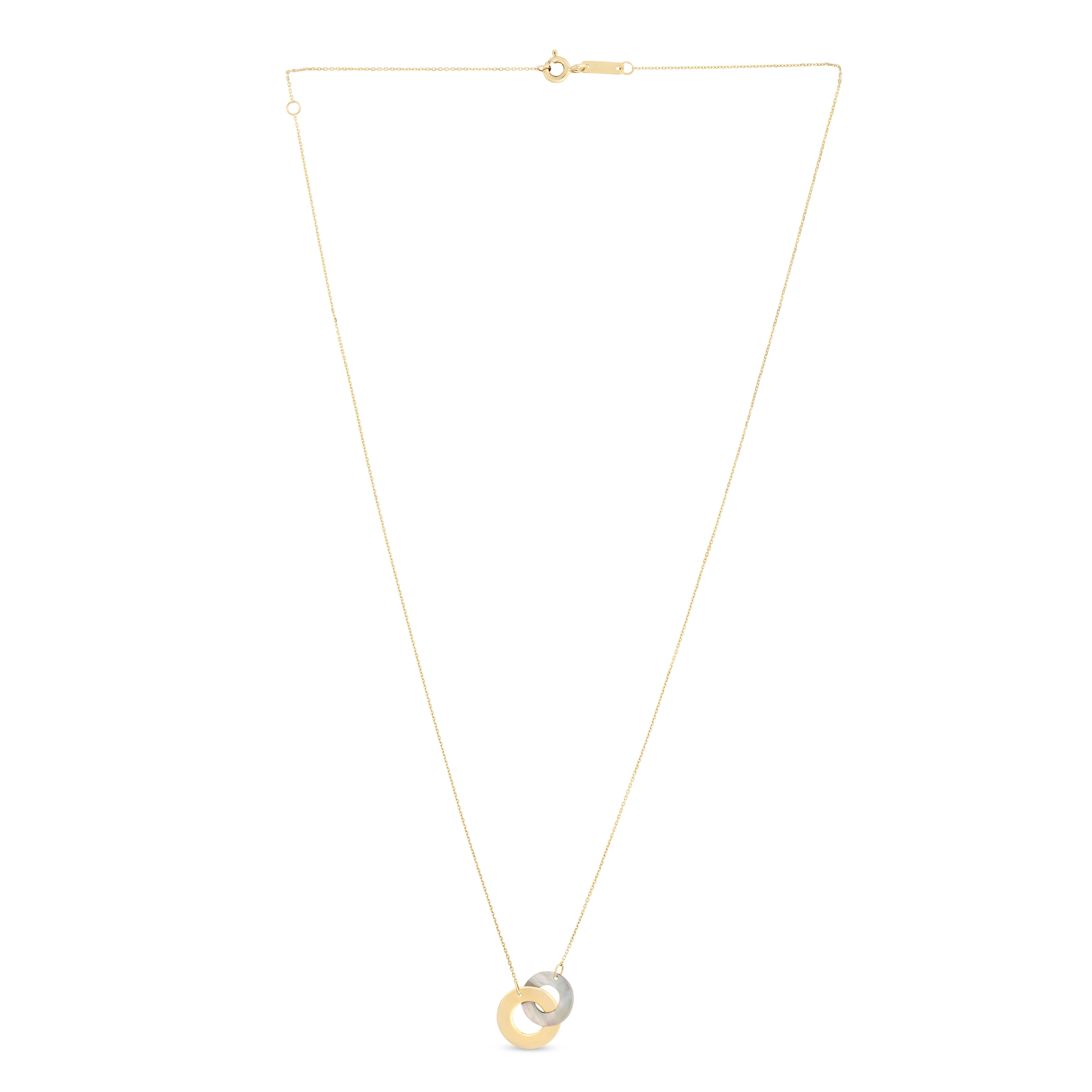 14K Gold & Mother of Pearl Circles Necklace