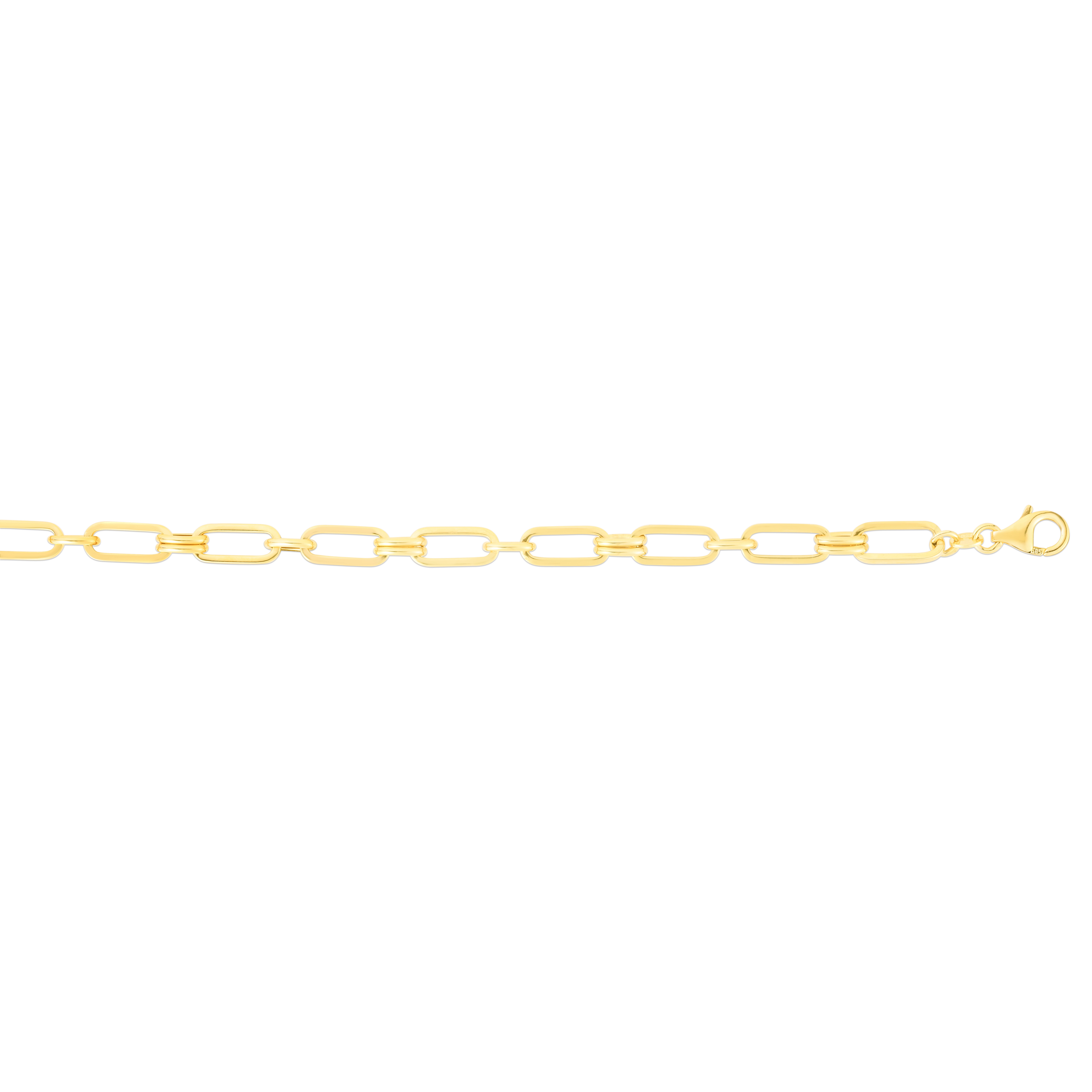 14K Paperclip Rondel Link Bracelet
