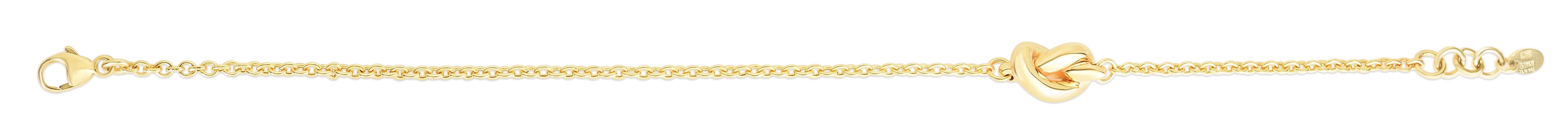 14K Gold Polished Puffed Love Knot Bracelet