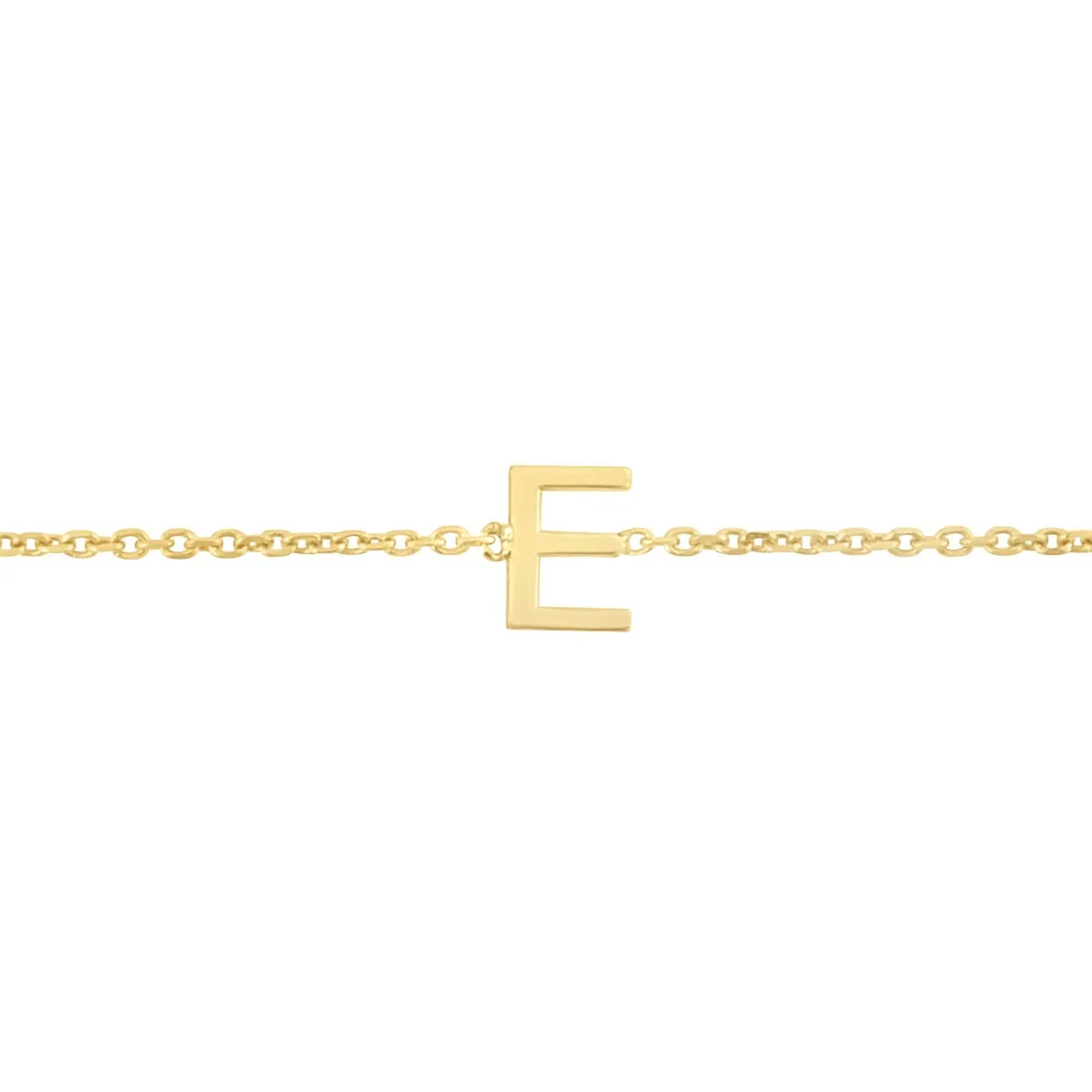 14K Mini Initial E Necklace