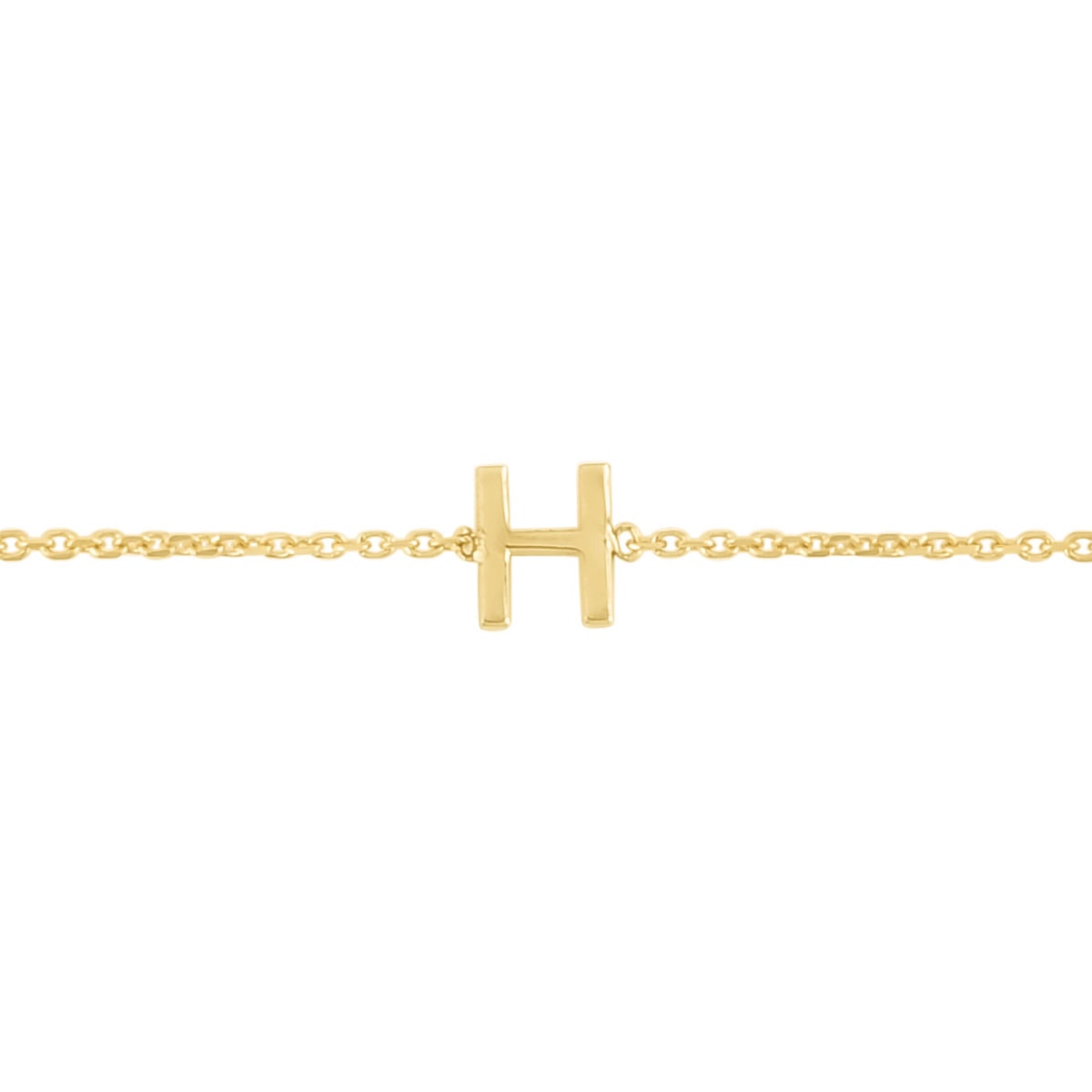 14K Mini Initial H Necklace