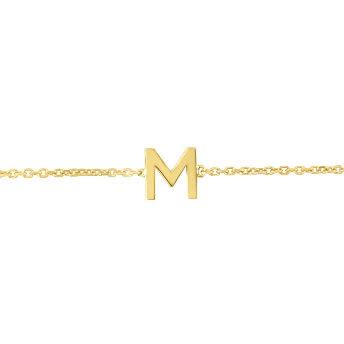 14K Mini Initial M Necklace