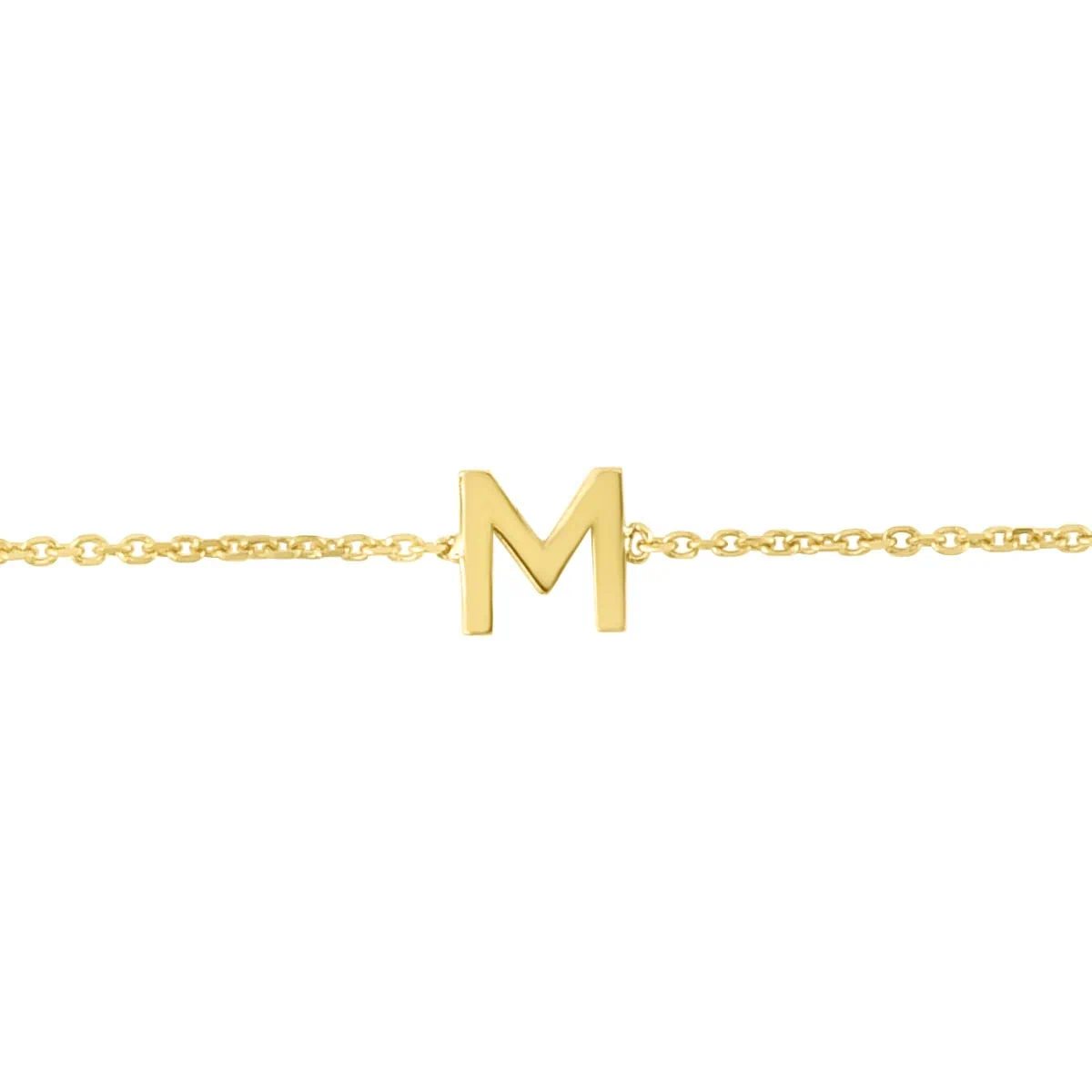 14K Mini Initial M Necklace