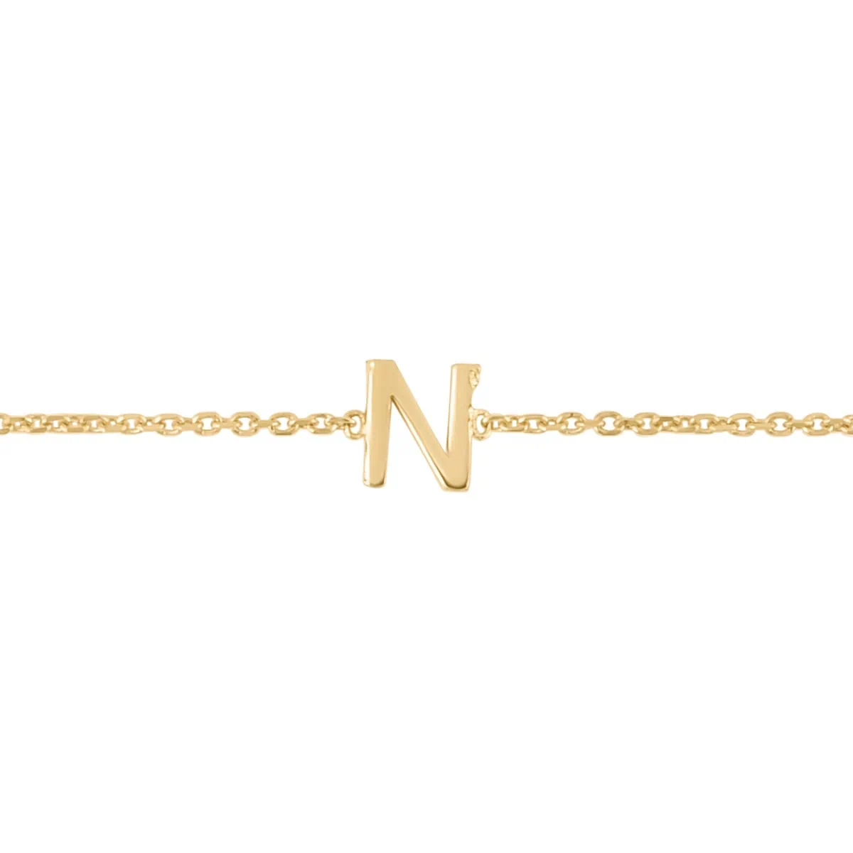 14K Mini Initial N Necklace