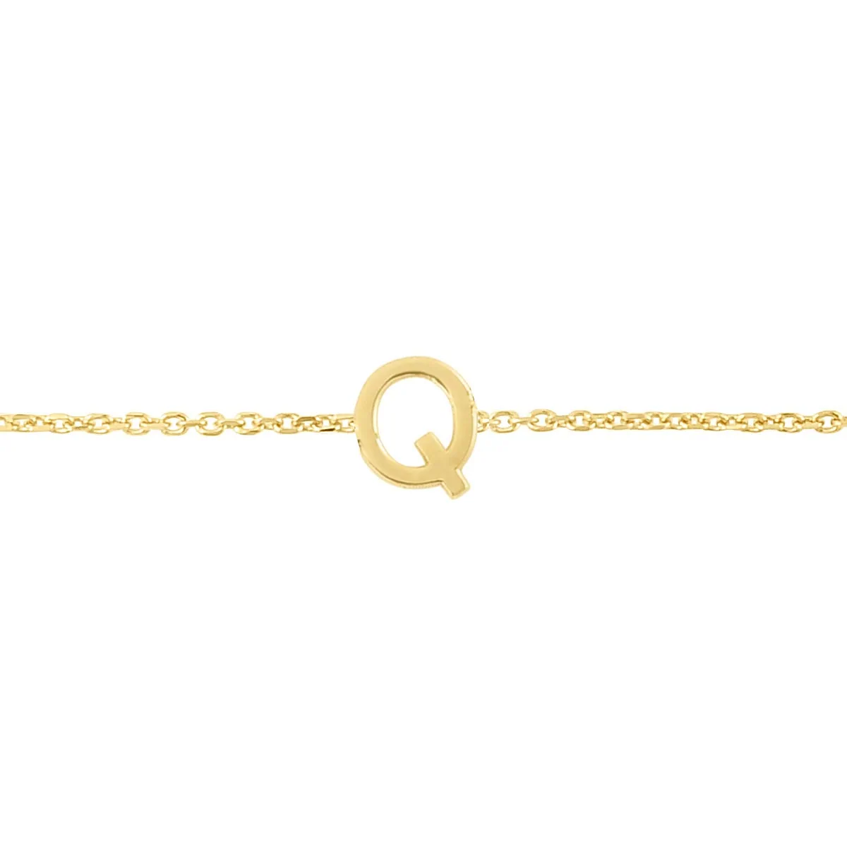 14K Mini Initial Q Necklace