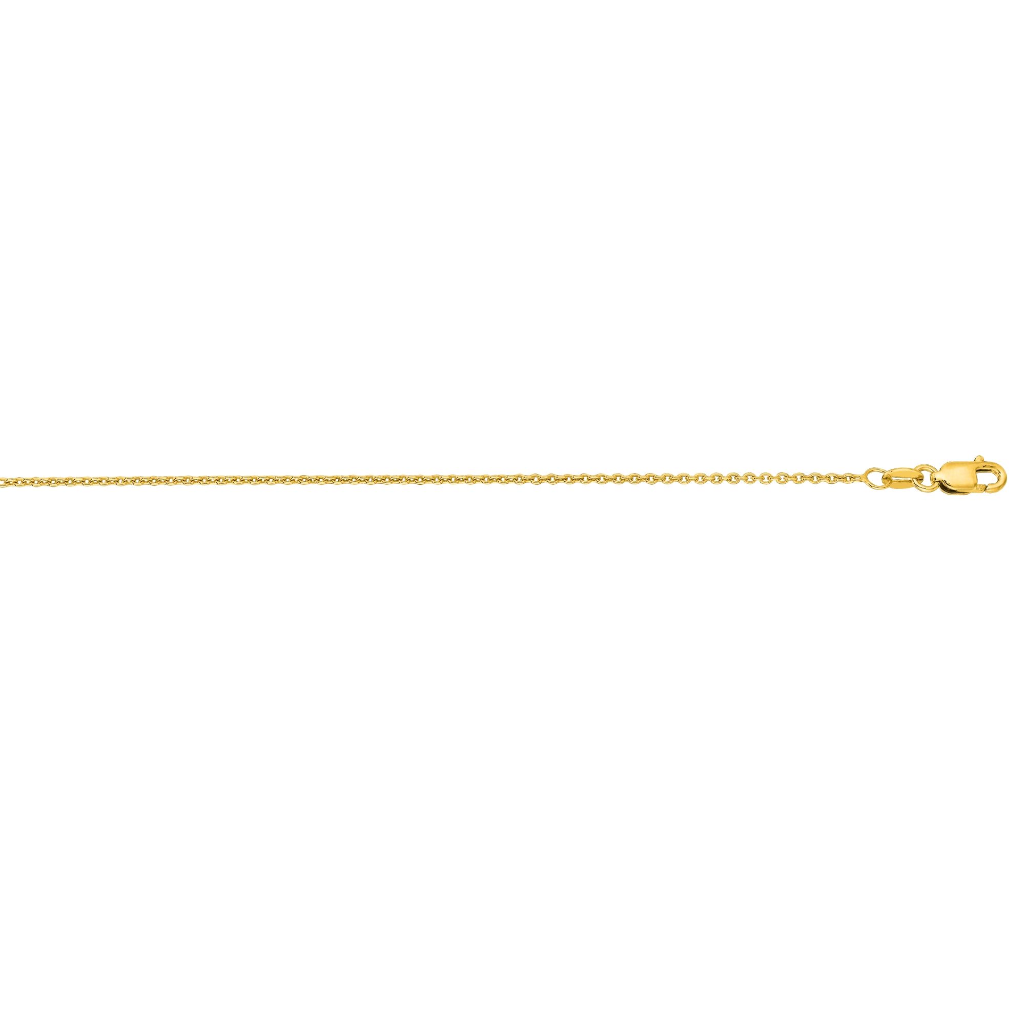14K Gold 1.1mm Oval Cable Chain