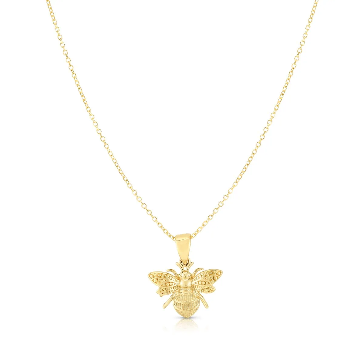 14K Gold Bumble Bee Necklace