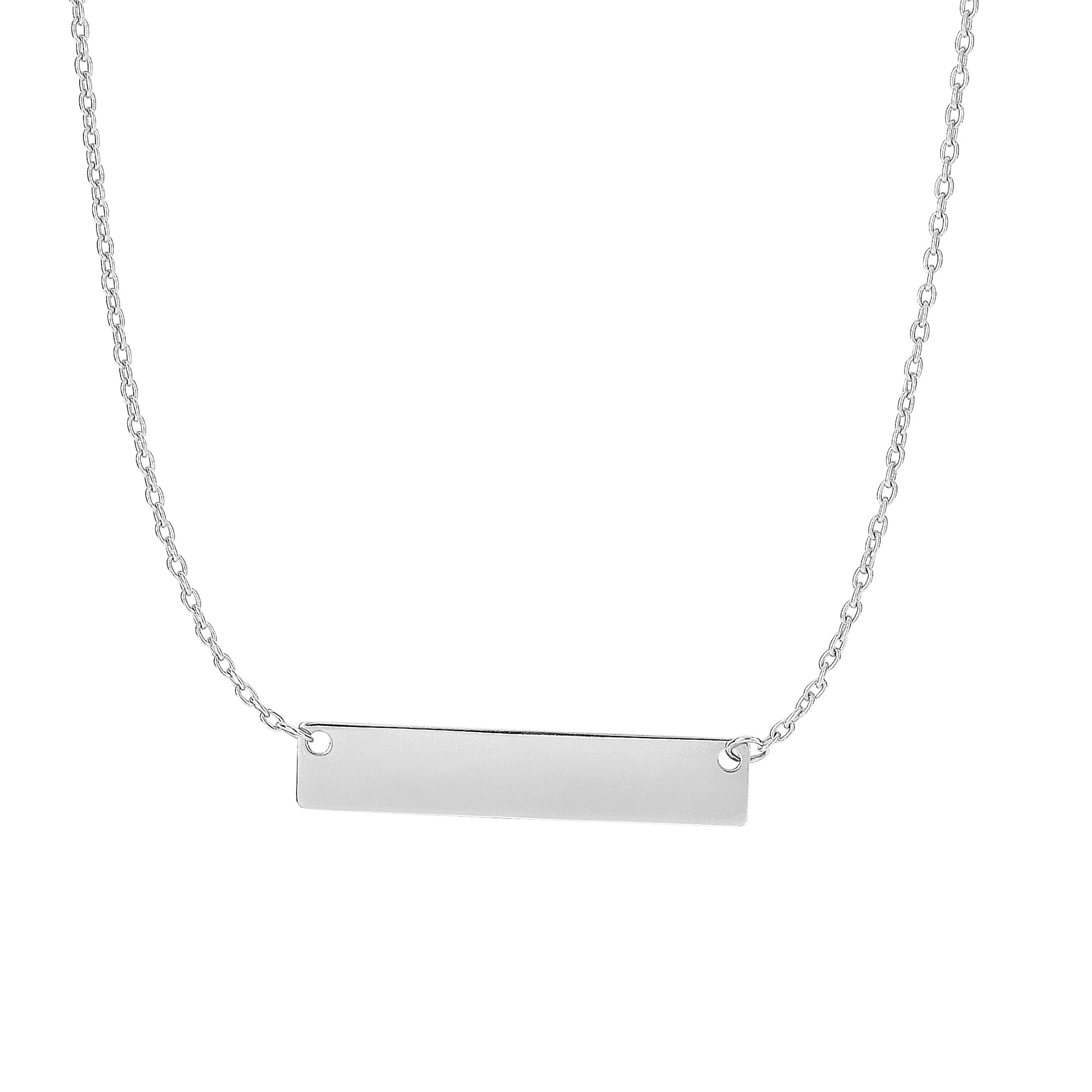 14K Gold Small Polished Bar Necklace