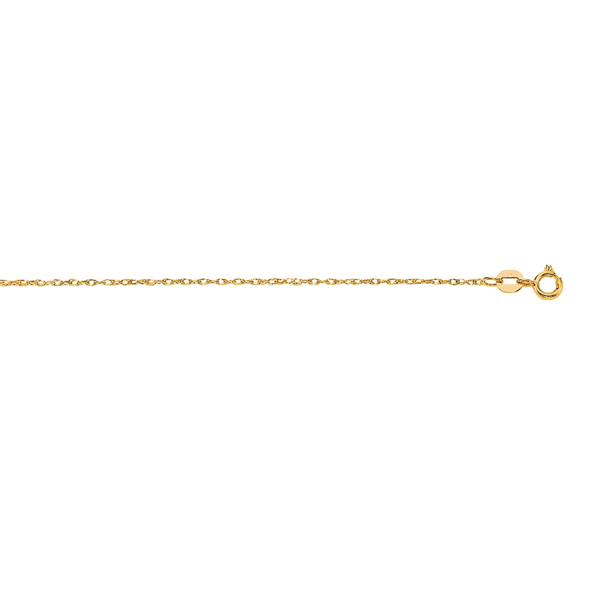 10K Gold .85mm Machine Rope Chain Carded
