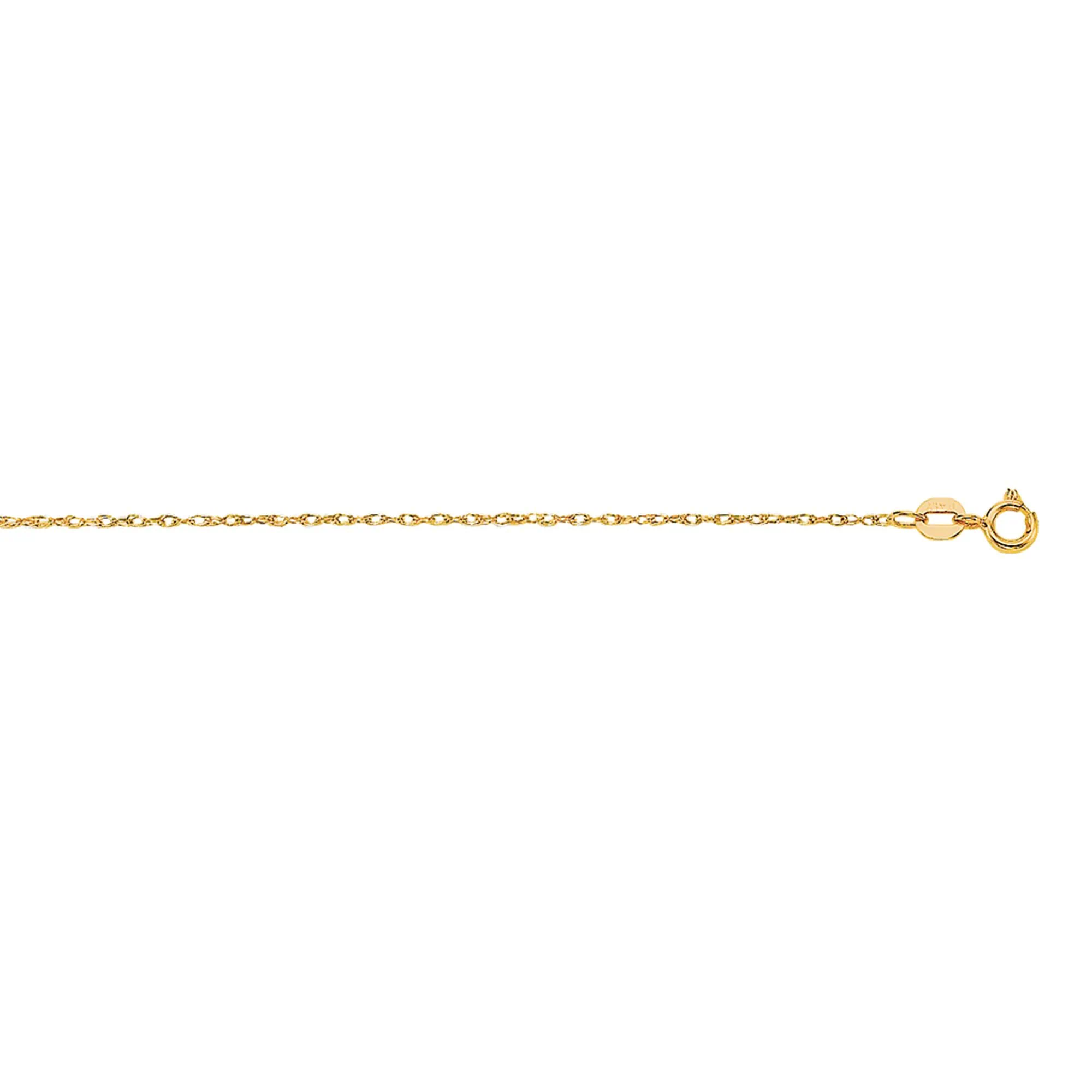 10K Gold .85mm Machine Rope Chain Carded